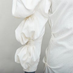 Jacquemus Les Robe Santon, mini abito in cotone crema con maniche a sbuffo FR34 XS