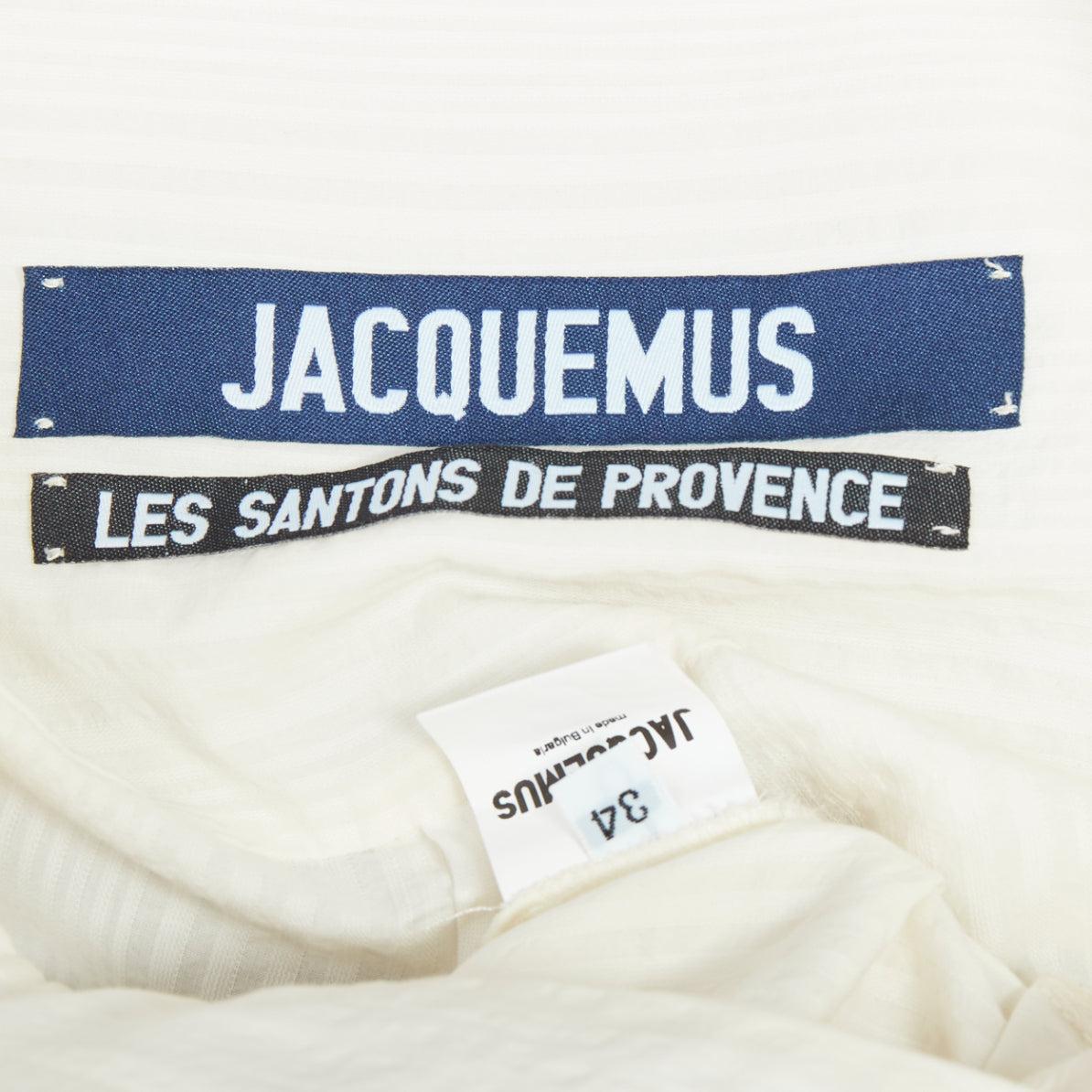 JACQUEMUS Les Robe Santon cream cotton puff sleeve mini dress FR34 XS 3