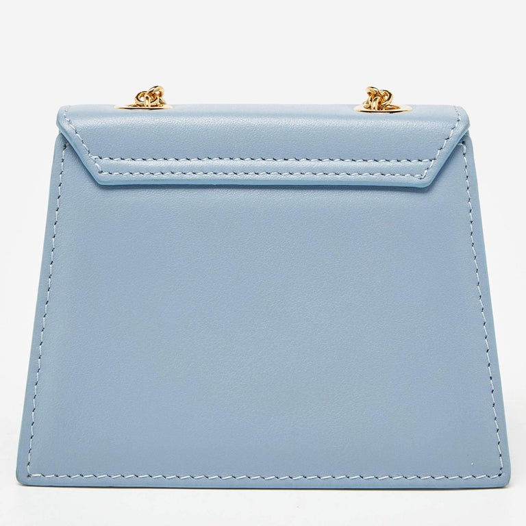 Jacquemus Light Blue Leather Mini Le Piccolo Chain Bag at 1stDibs
