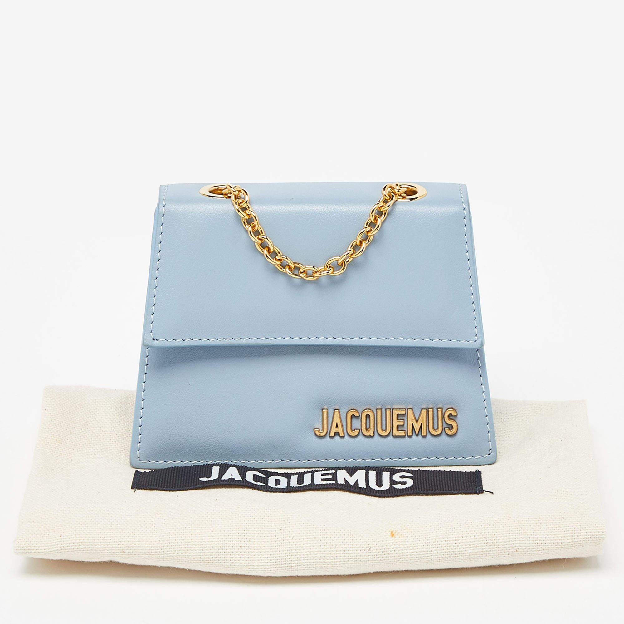 Jacquemus Light Blue Leather Mini Le Piccolo Chain Bag 7