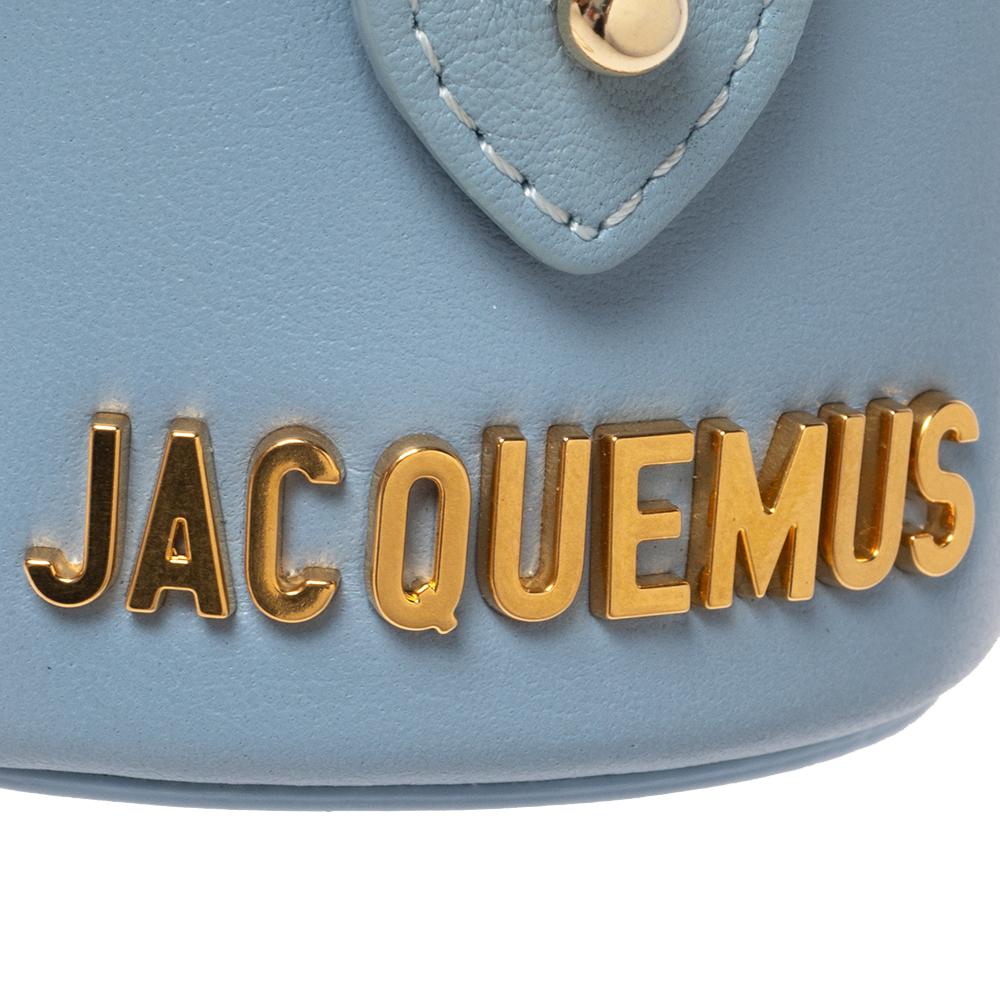 Gray Jacquemus Light Blue Leather Mini Le Vanity Shoulder Bag
