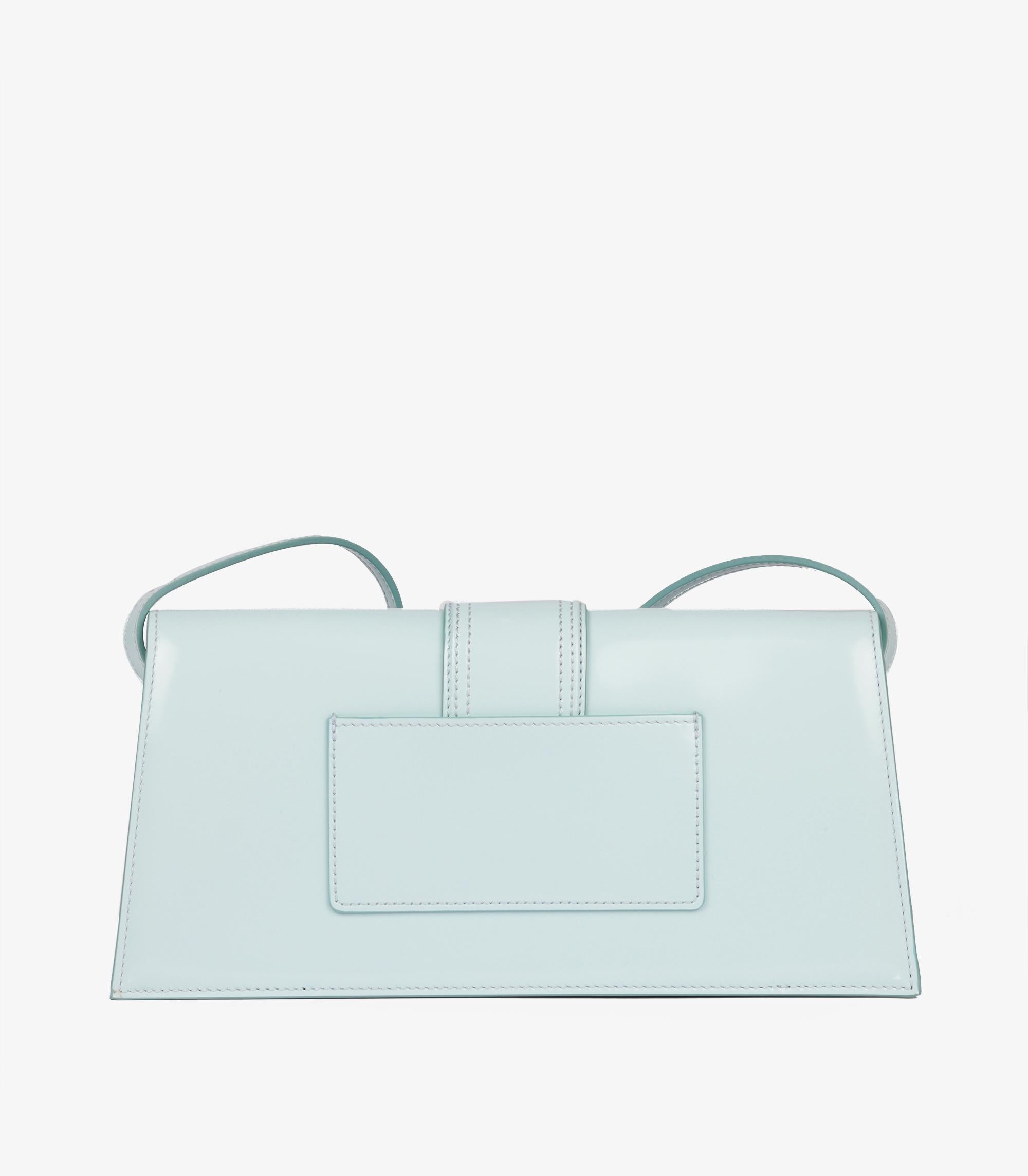 Jacquemus Light Blue Patent Leather Le Bambino Long For Sale 2