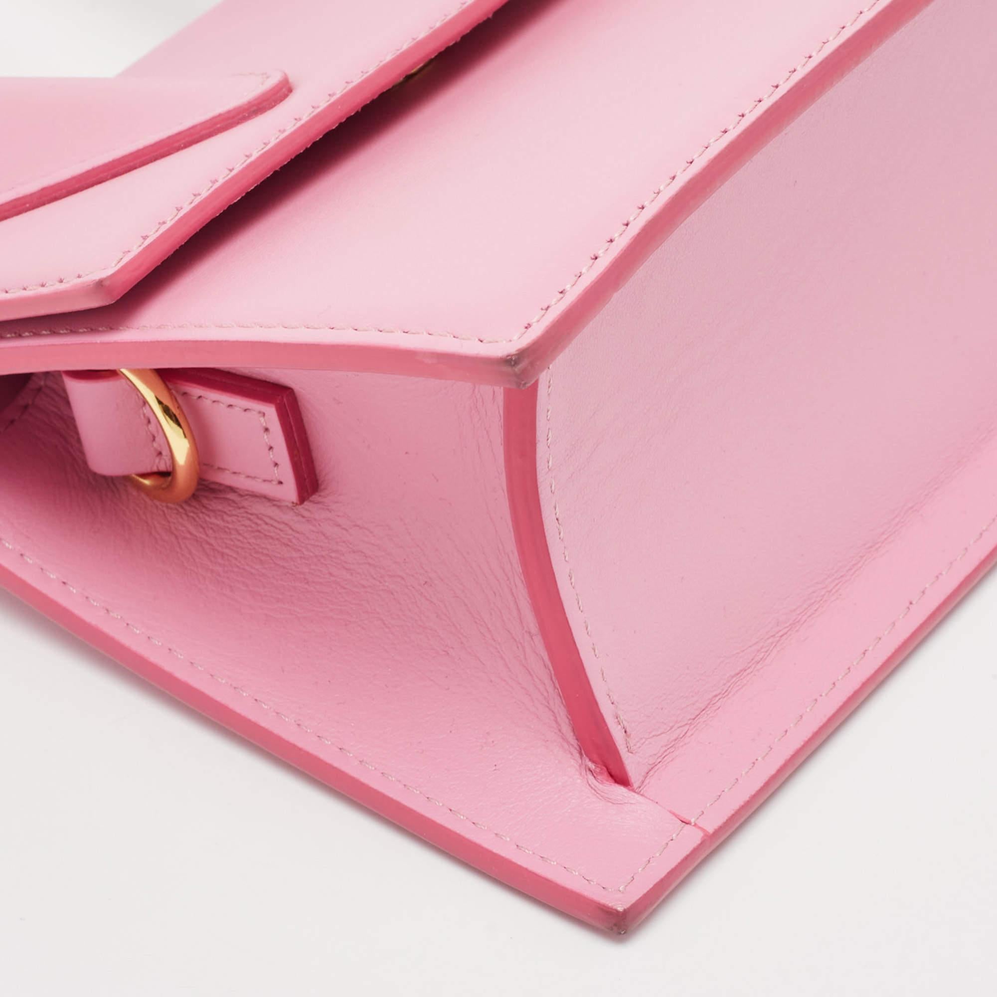Jacquemus Light Pink Leather Le Chiquito Moyen Top Handle Bag 8