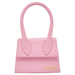 Jacquemus Light Pink Leather Le Chiquito Moyen Top Handle Bag