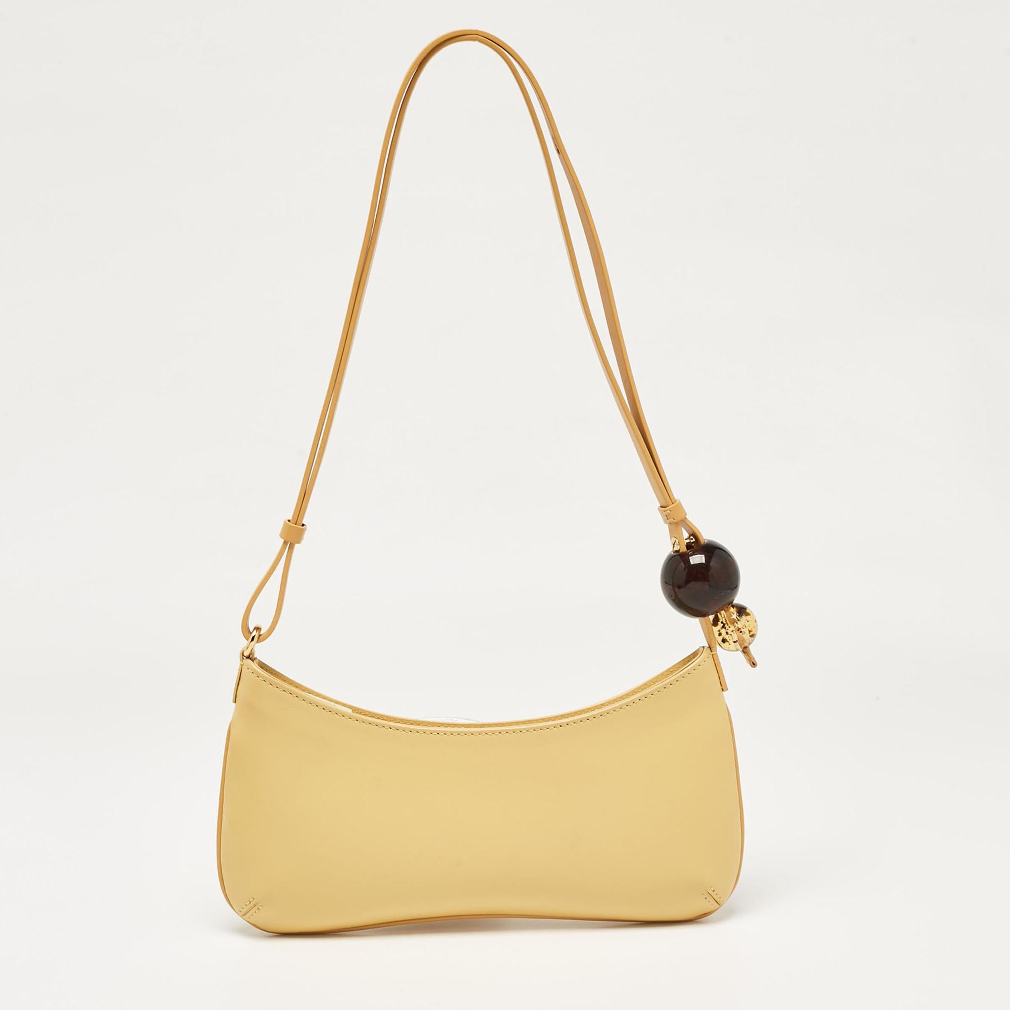 Women's Jacquemus Light Yellow Leather Le Bisou Perle Bag