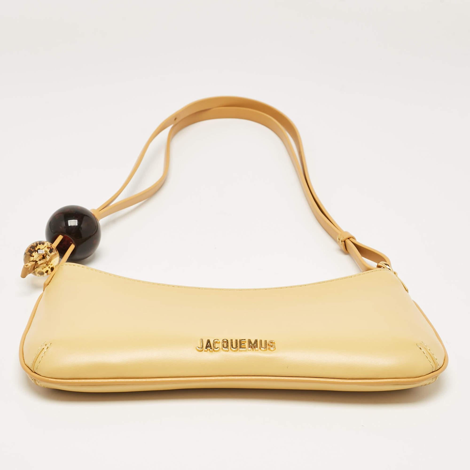 Jacquemus Light Yellow Leather Le Bisou Perle Bag 4