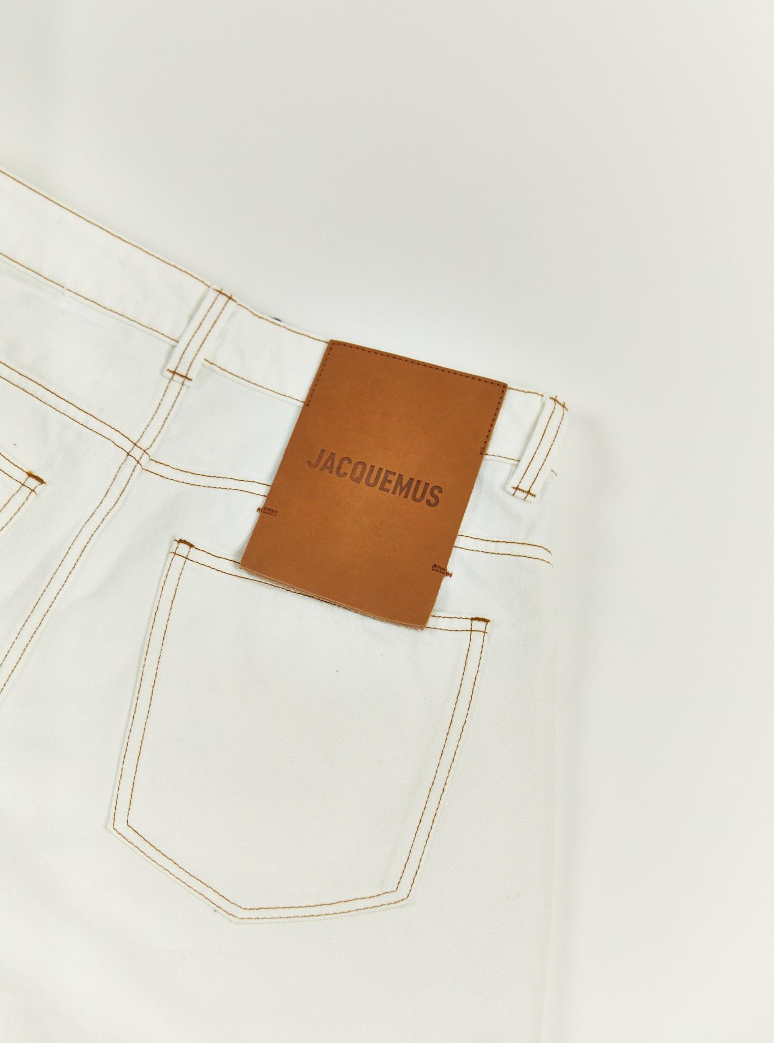 JACQUEMUS Logo-patch Wide Leg Jeans - Size 28 (US) In New Condition For Sale In London, GB