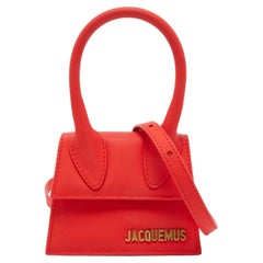 Jacquemus Matte Red Leather Mini Le Chiquito Top Handle Bag