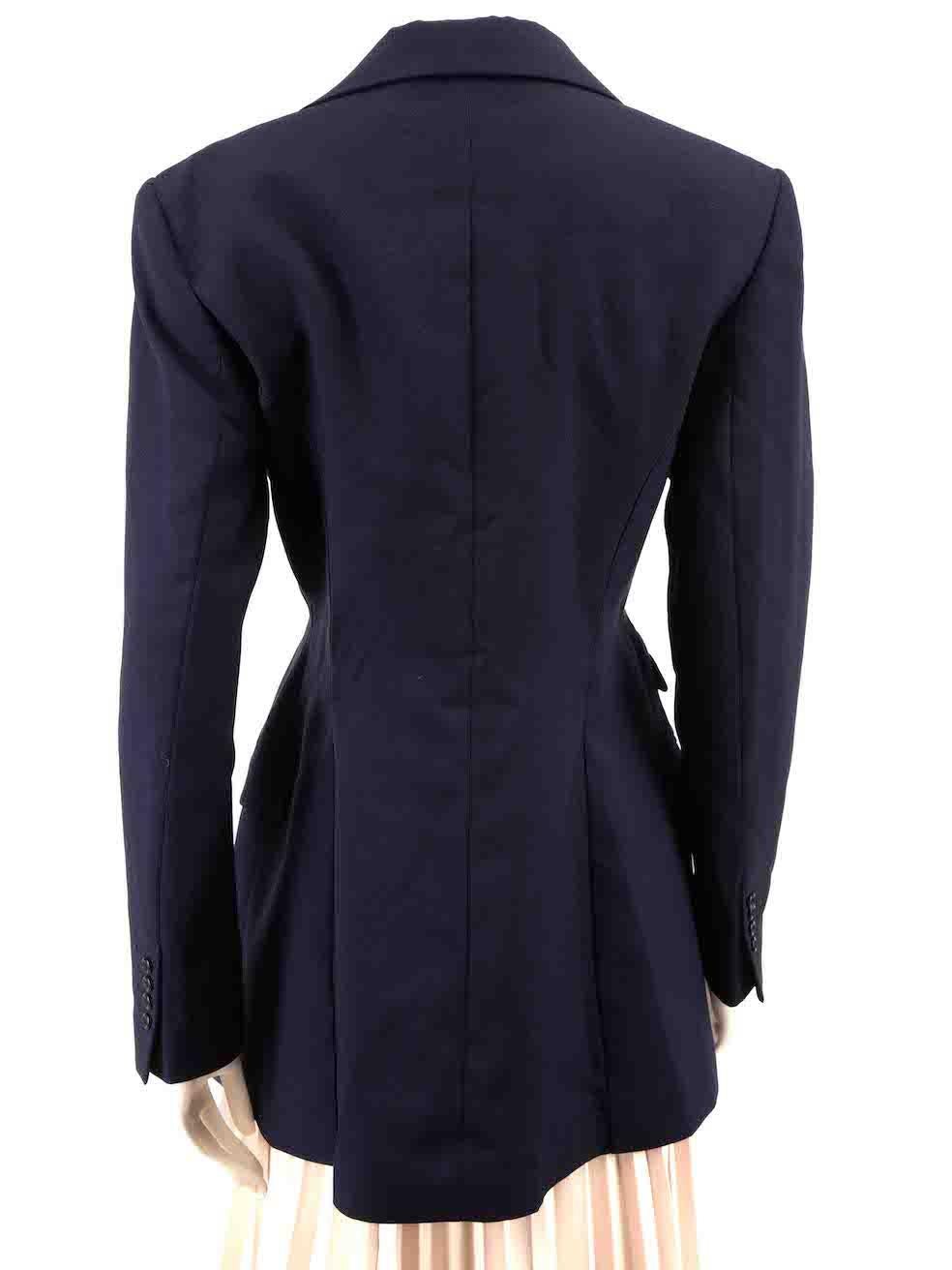 Jacquemus Navy Wool Single Breasted Buttoned Blazer Size S In Excellent Condition In London, GB