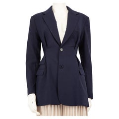 Jacquemus - Blazer monopetto in lana navy con bottoni - taglia S