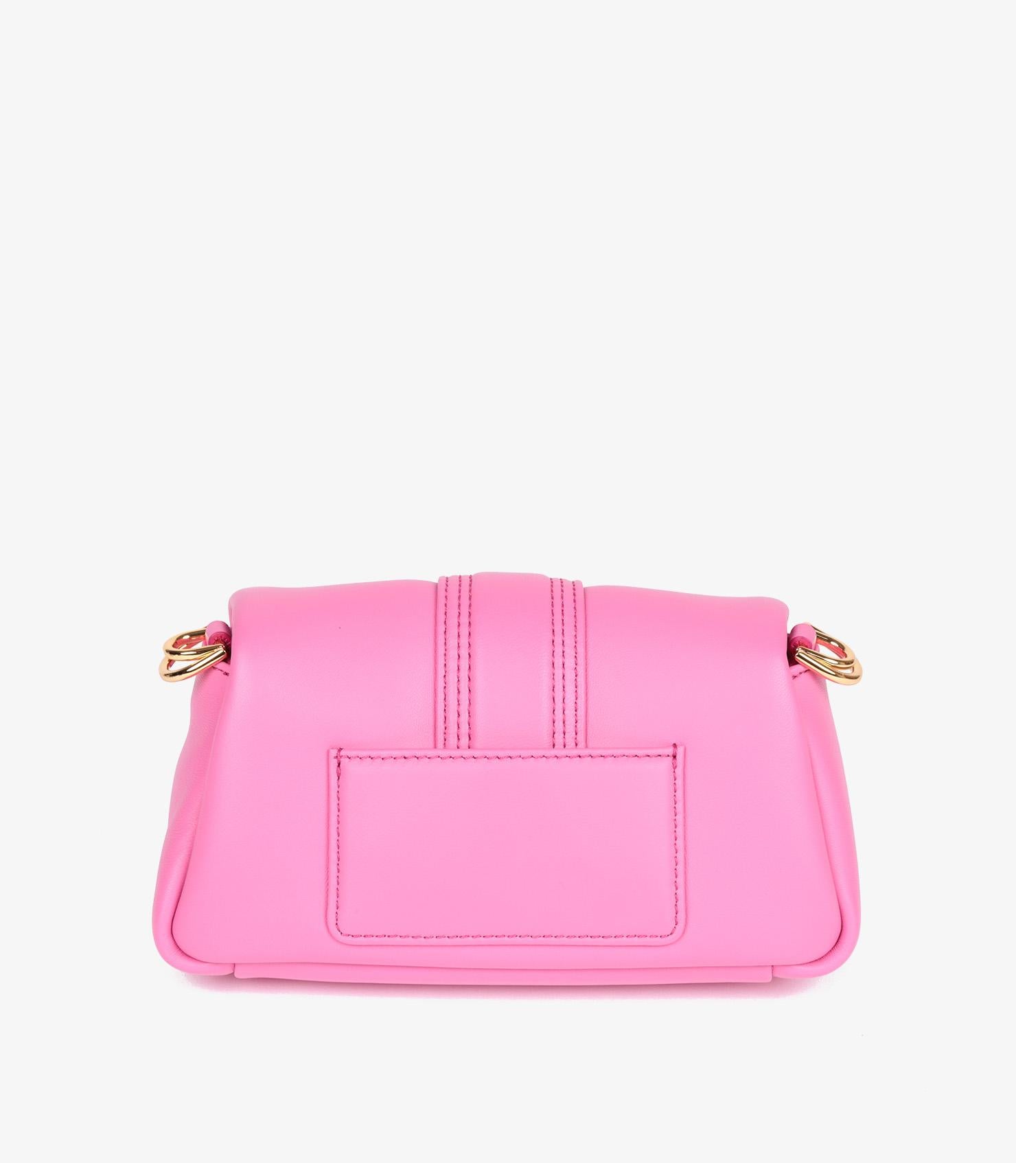 Jacquemus Neon Pink Lambskin Leather Le Petit Bambimou For Sale 1