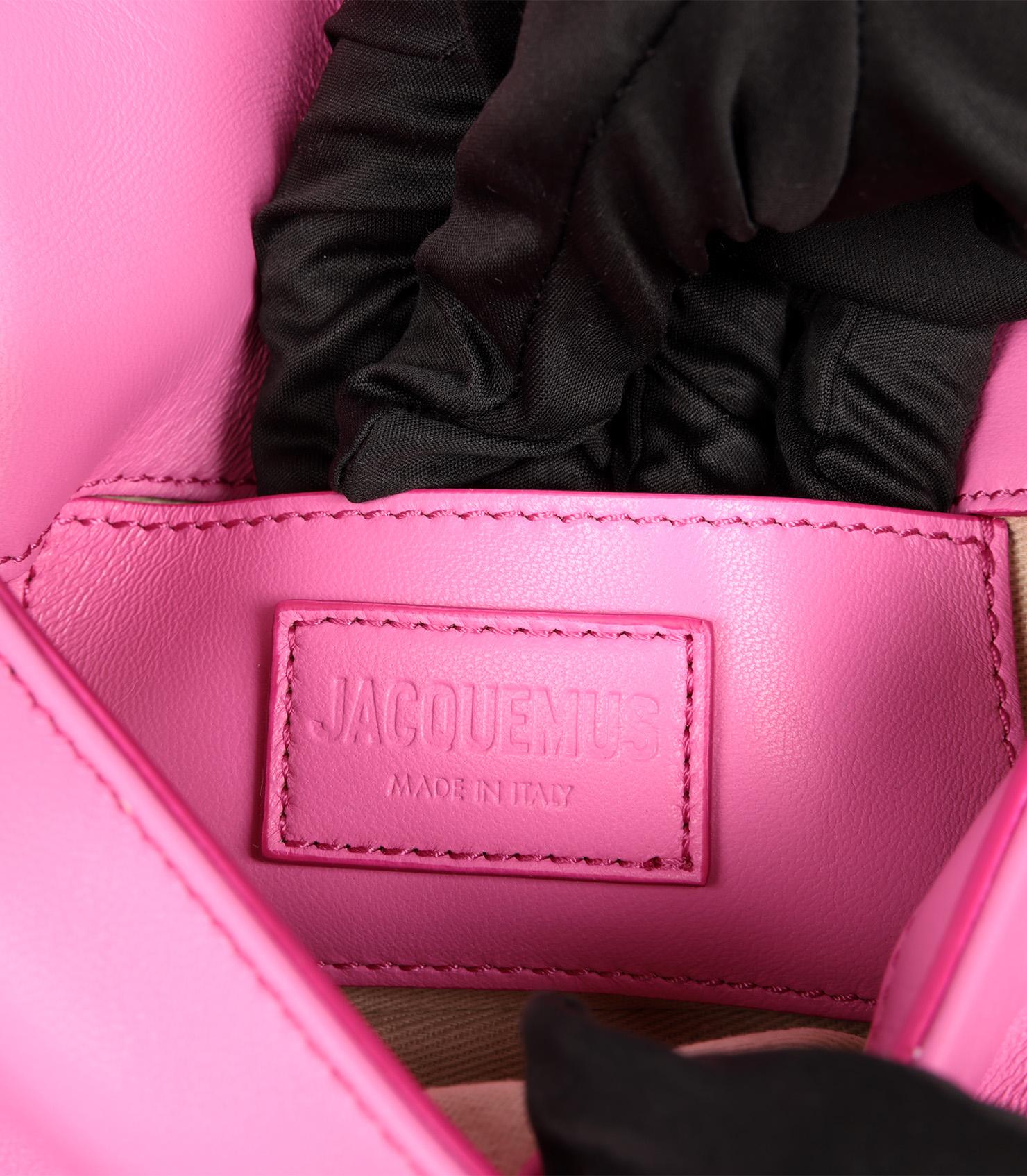 Jacquemus Neon Pink Lambskin Leather Le Petit Bambimou in vendita 3