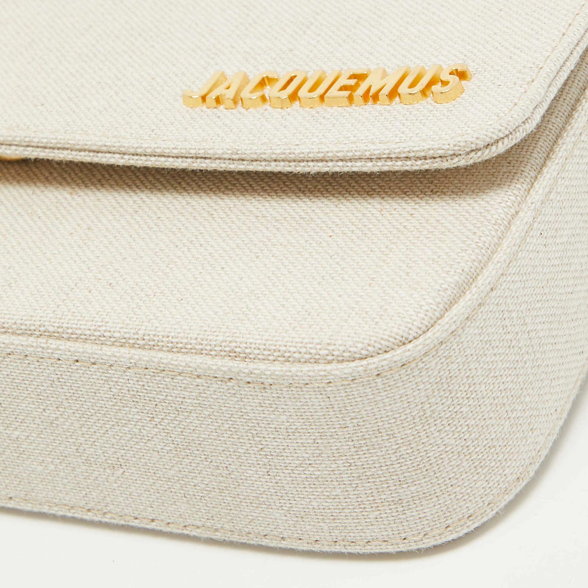 Jacquemus Off White Canvas Le Carinu Logo Shoulder Bag 4