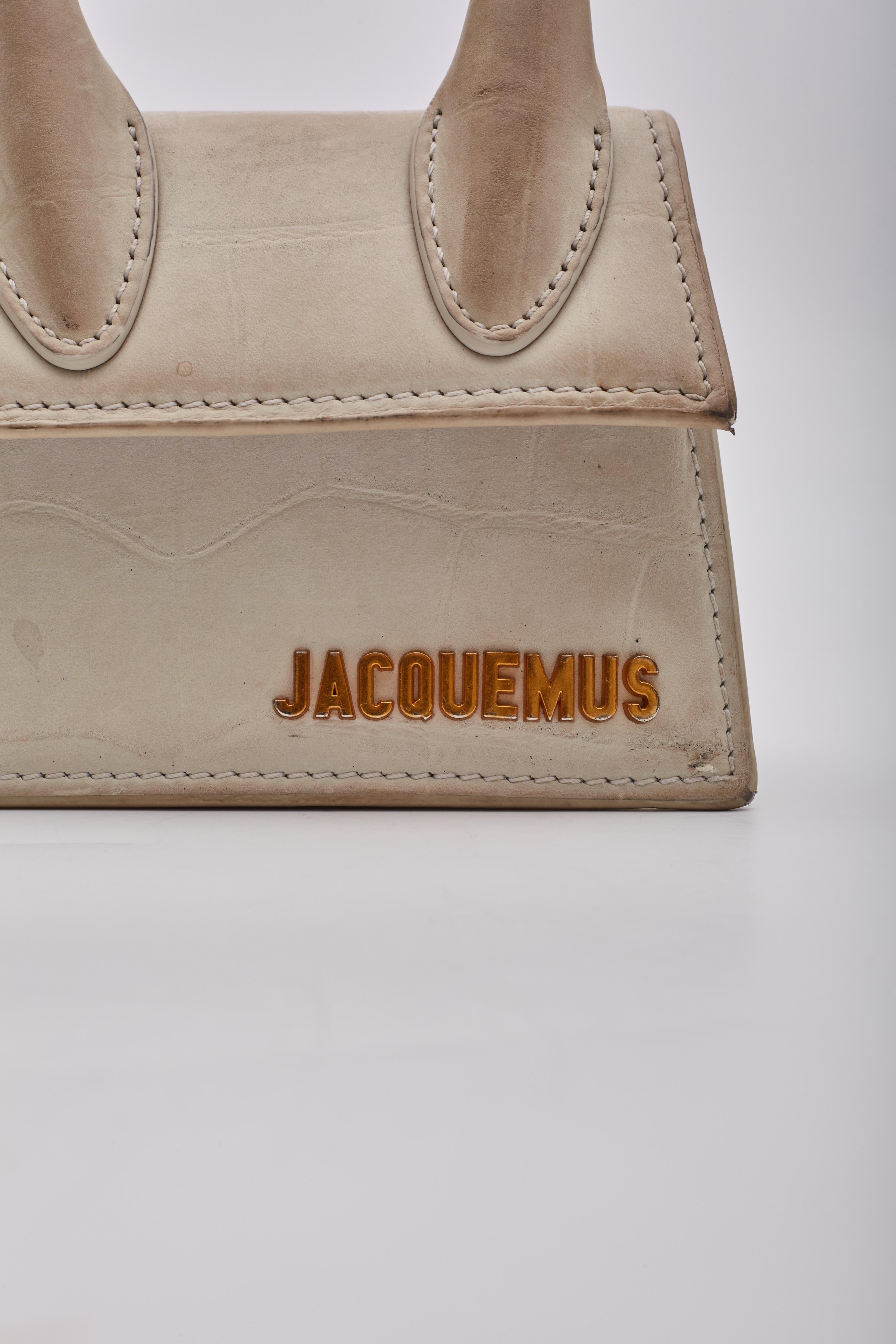 Jacquemus Off White Croc Mini Le Chiquito Clutch Bag 3