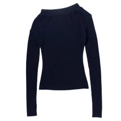 Jacquemus One-Shoulder Ribbed Wool Top SIZE M