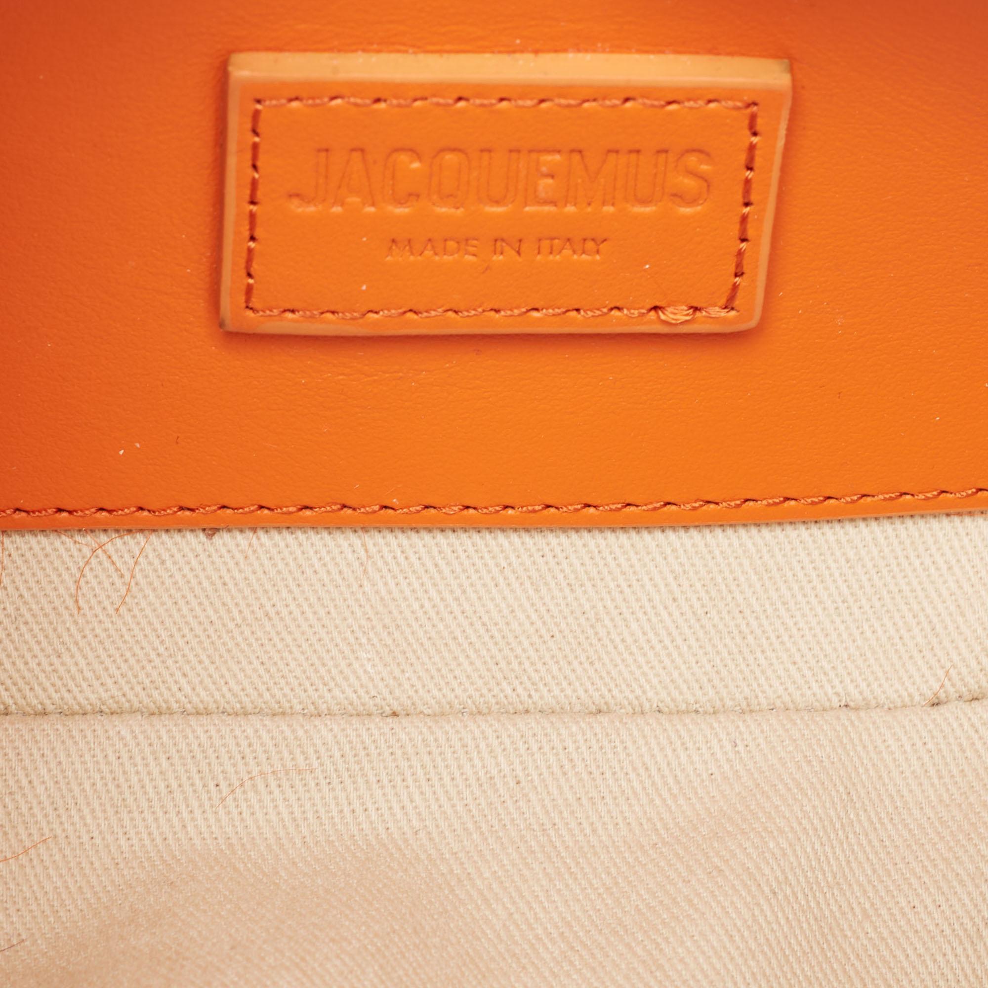 Jacquemus Orange Tasche aus Kalbshaar und Leder Le Bisou Baguette im Angebot 7