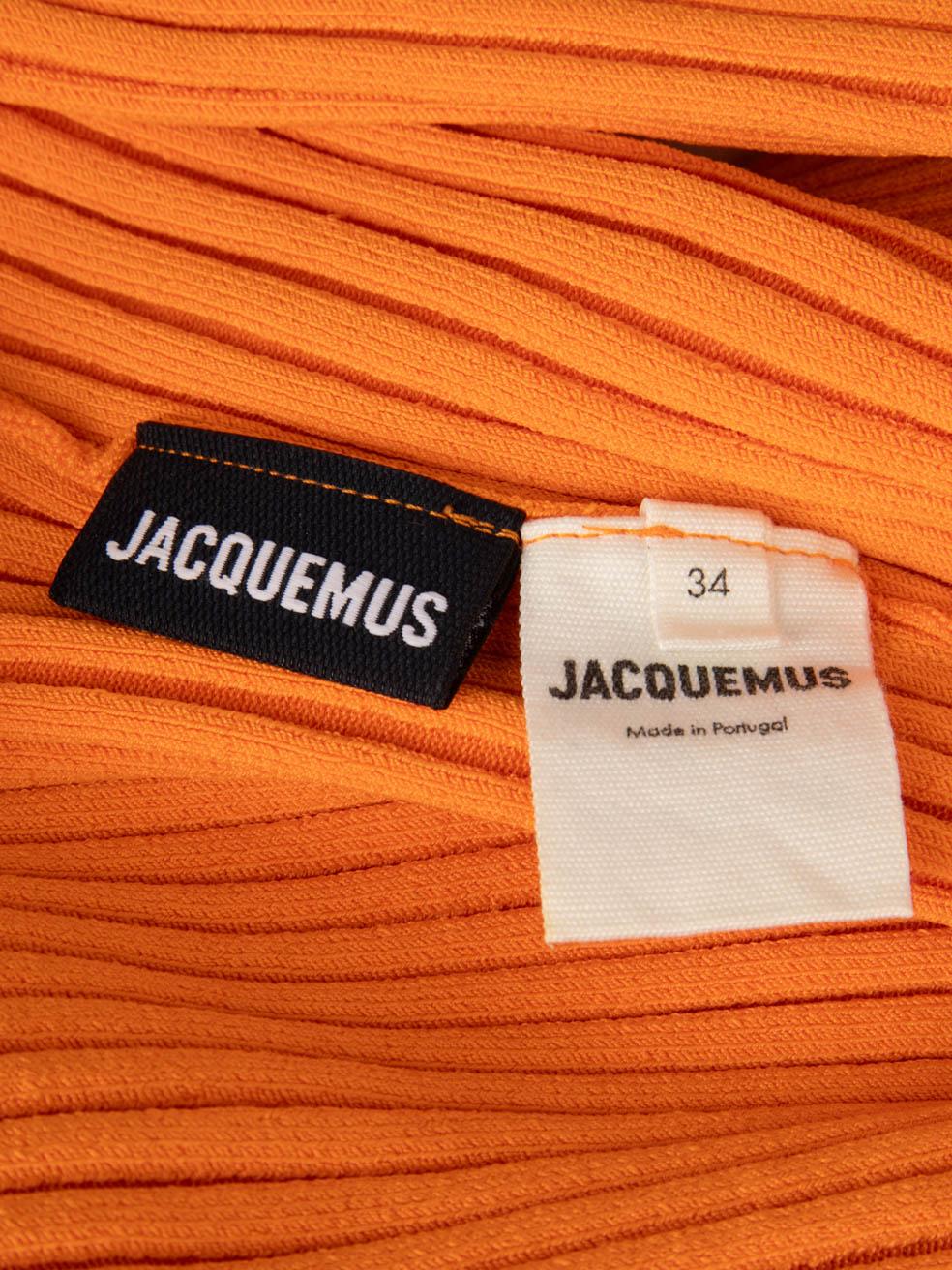 Jacquemus Orange La Maille Pral√π Cropped Cardigan Size XS For Sale 2