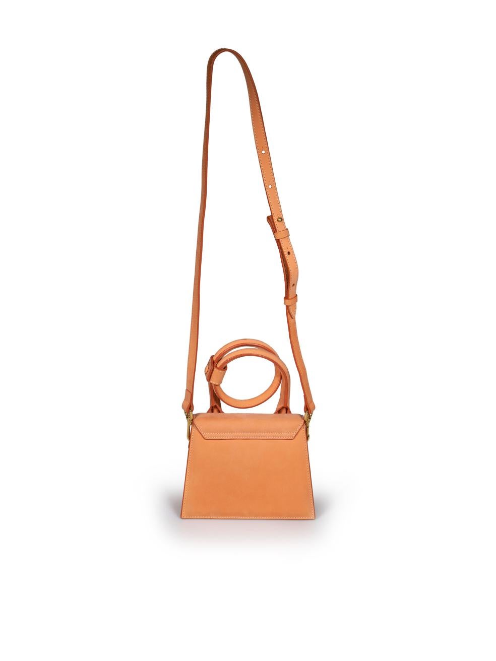 Jacquemus Orange Leather Le Chiquito Noeud Top Handle Bag In Excellent Condition In London, GB