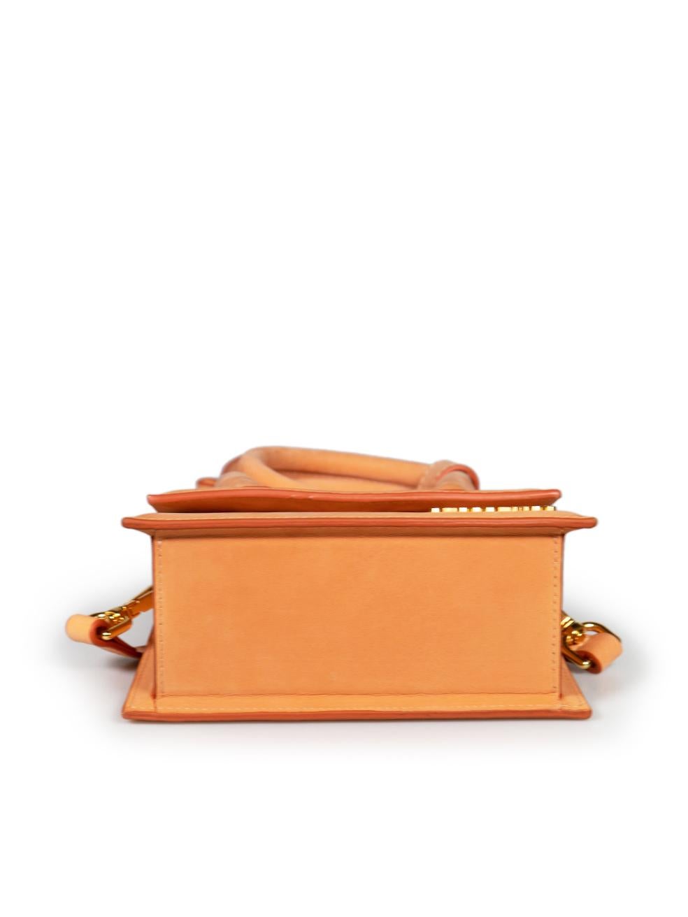 Women's Jacquemus Orange Leather Le Chiquito Noeud Top Handle Bag For Sale