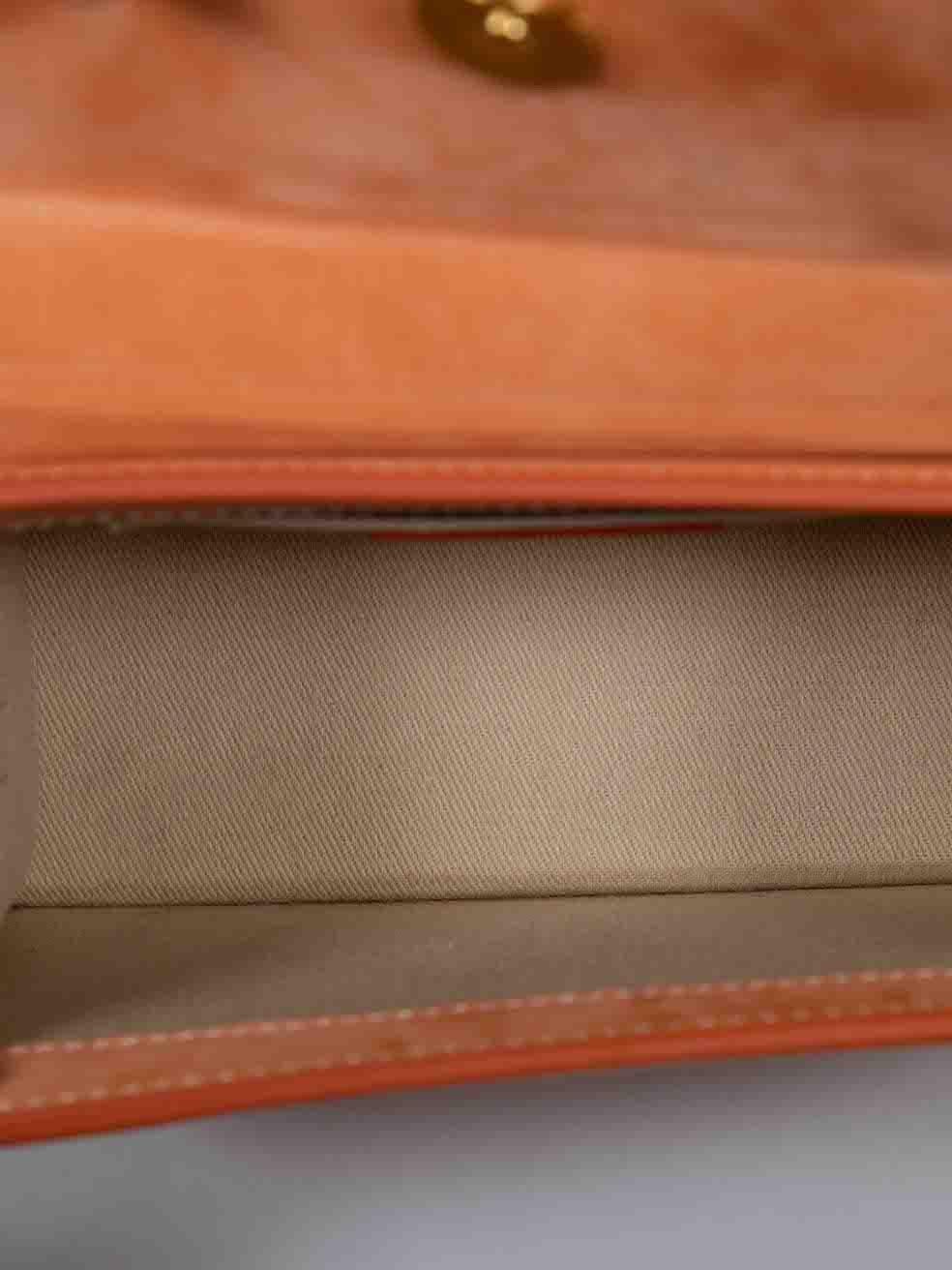 Jacquemus Orange Leather Le Chiquito Noeud Top Handle Bag For Sale 1