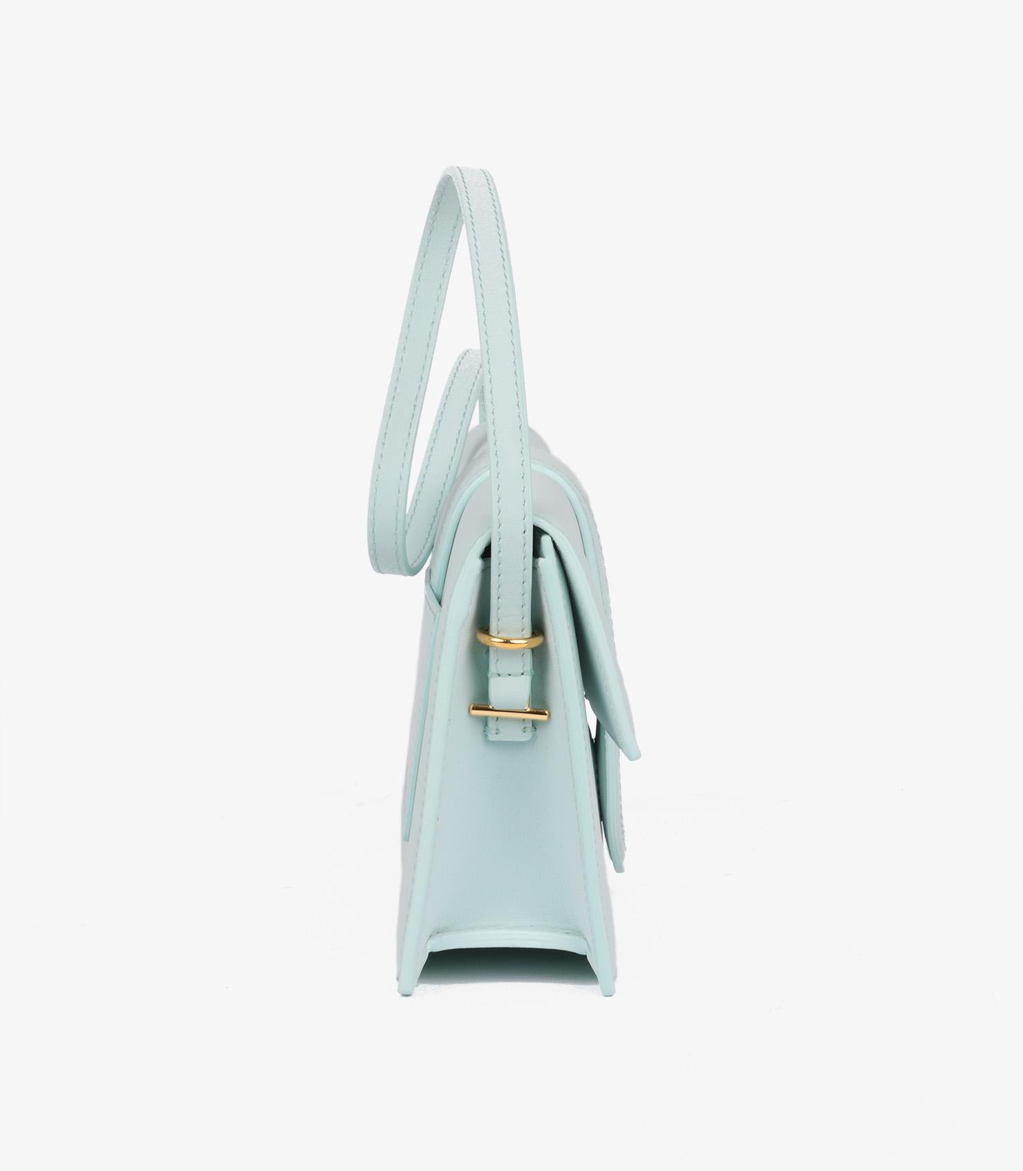 Jacquemus Pale Blue Smooth Calfskin Leather Le Bambino Long In New Condition For Sale In Bishop's Stortford, Hertfordshire