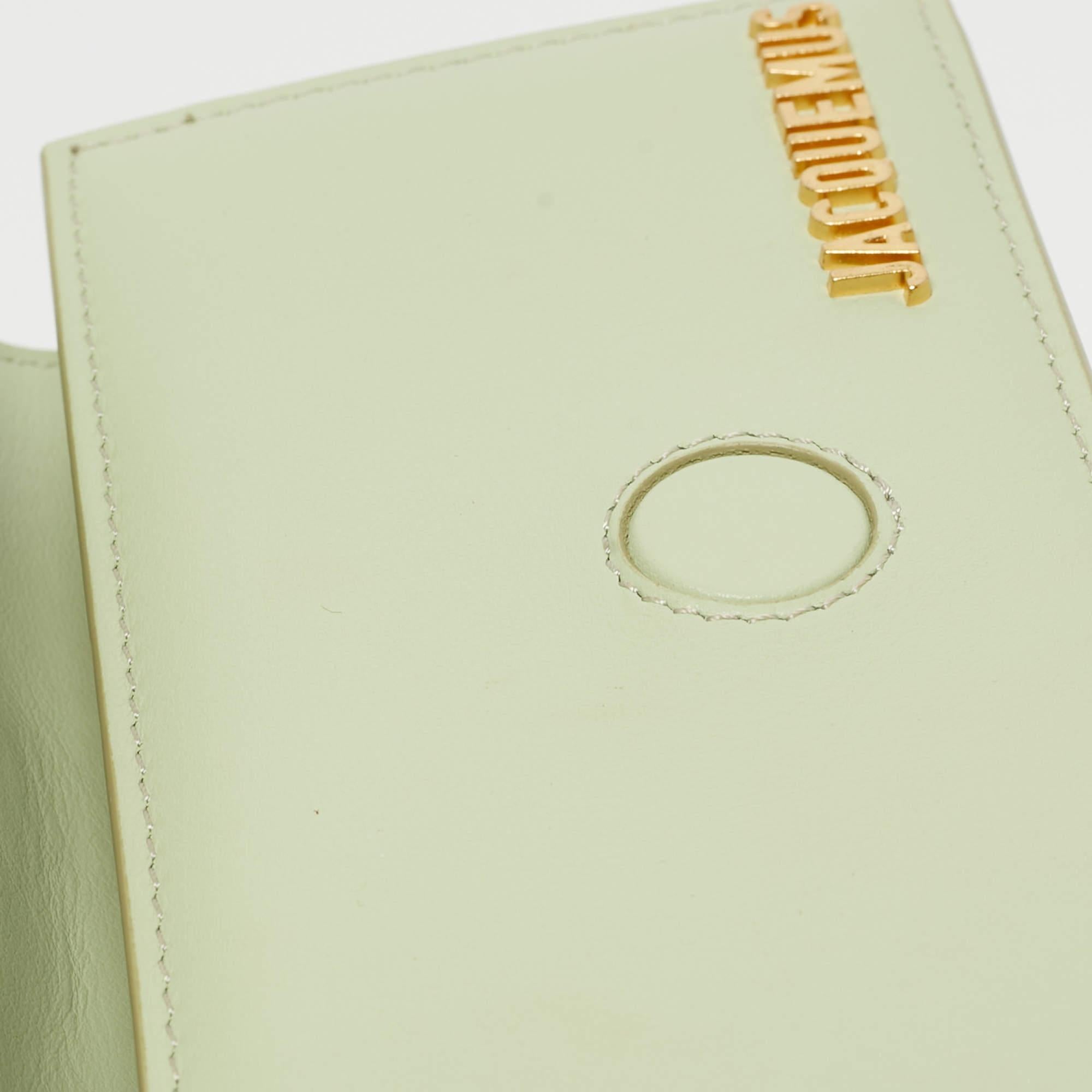 Jacquemus Pale Green Leather Le Bambino Mini Top Handle Bag. 6