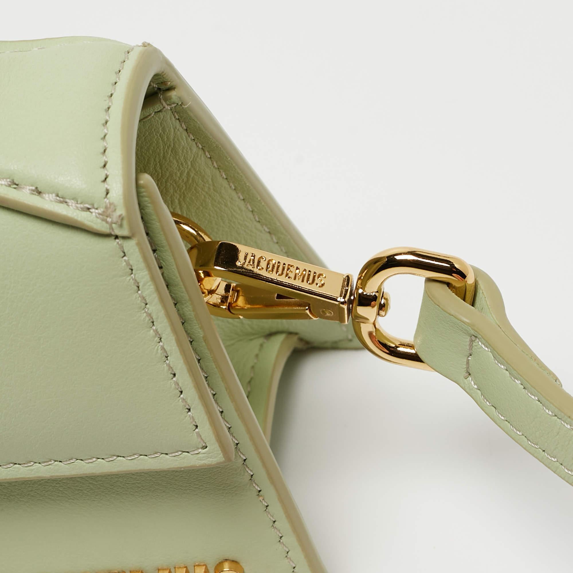 Jacquemus Pale Green Leather Le Bambino Mini Top Handle Bag. 11