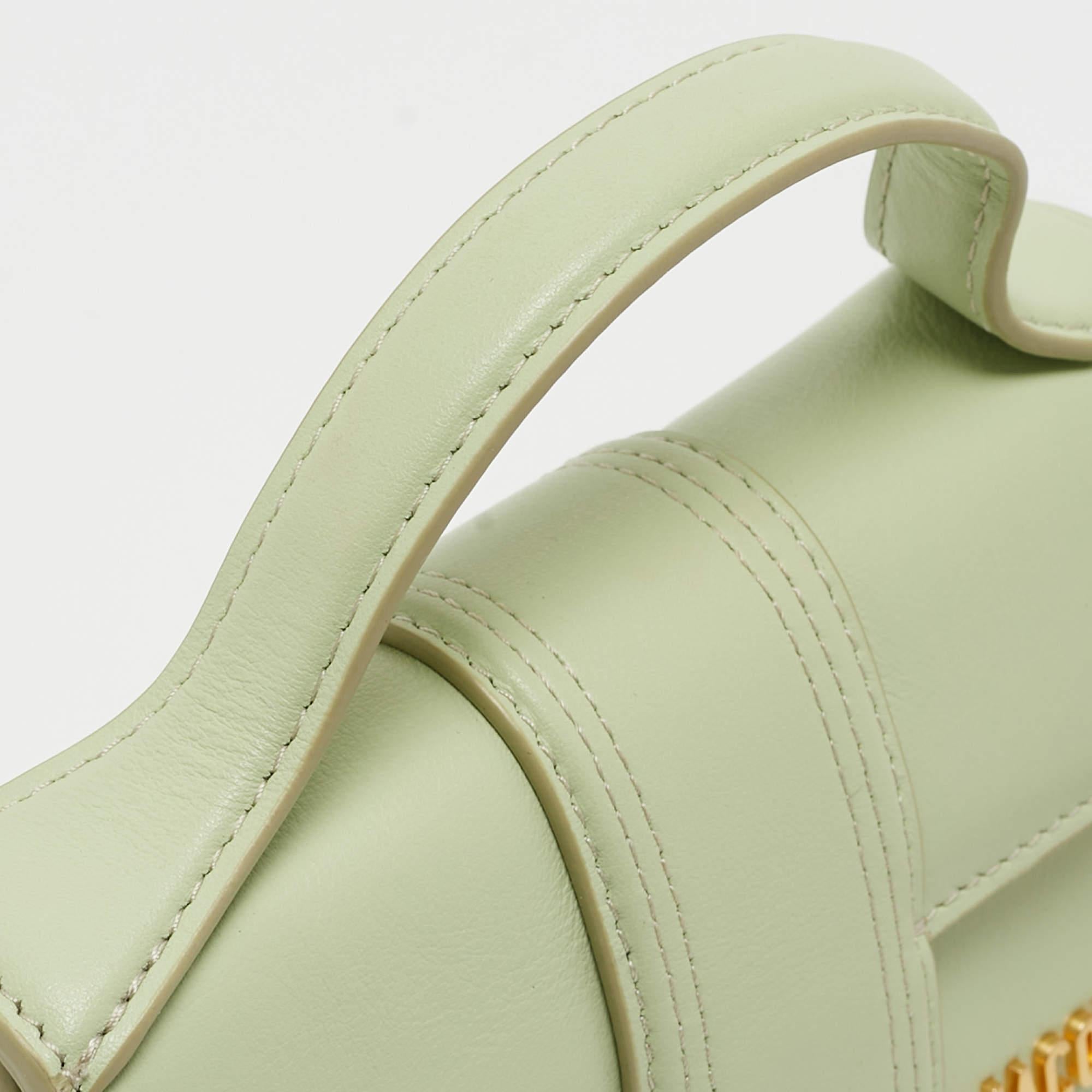 Jacquemus Pale Green Leather Le Bambino Mini Top Handle Bag. 12