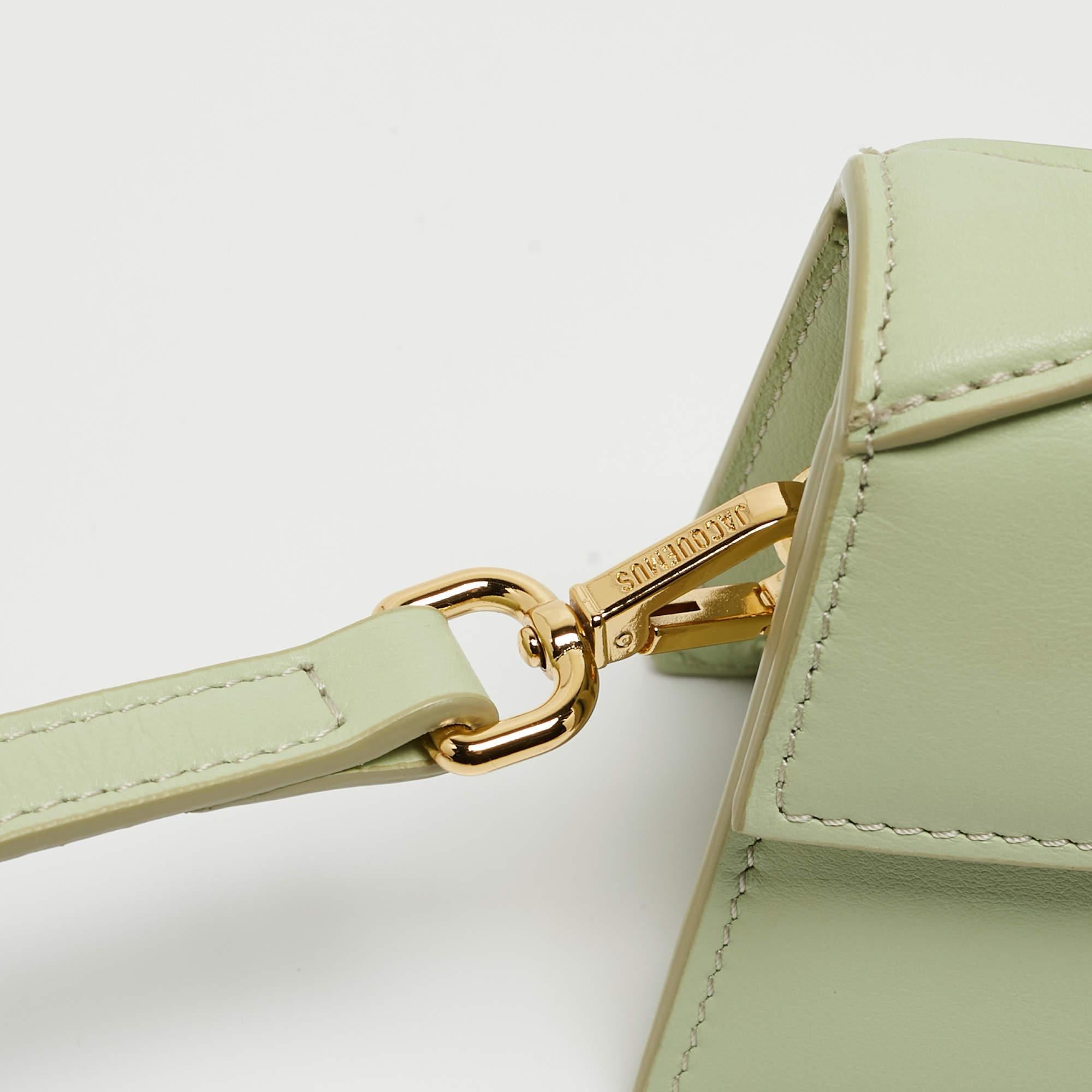 Jacquemus Pale Green Leather Le Bambino Mini Top Handle Bag. 13