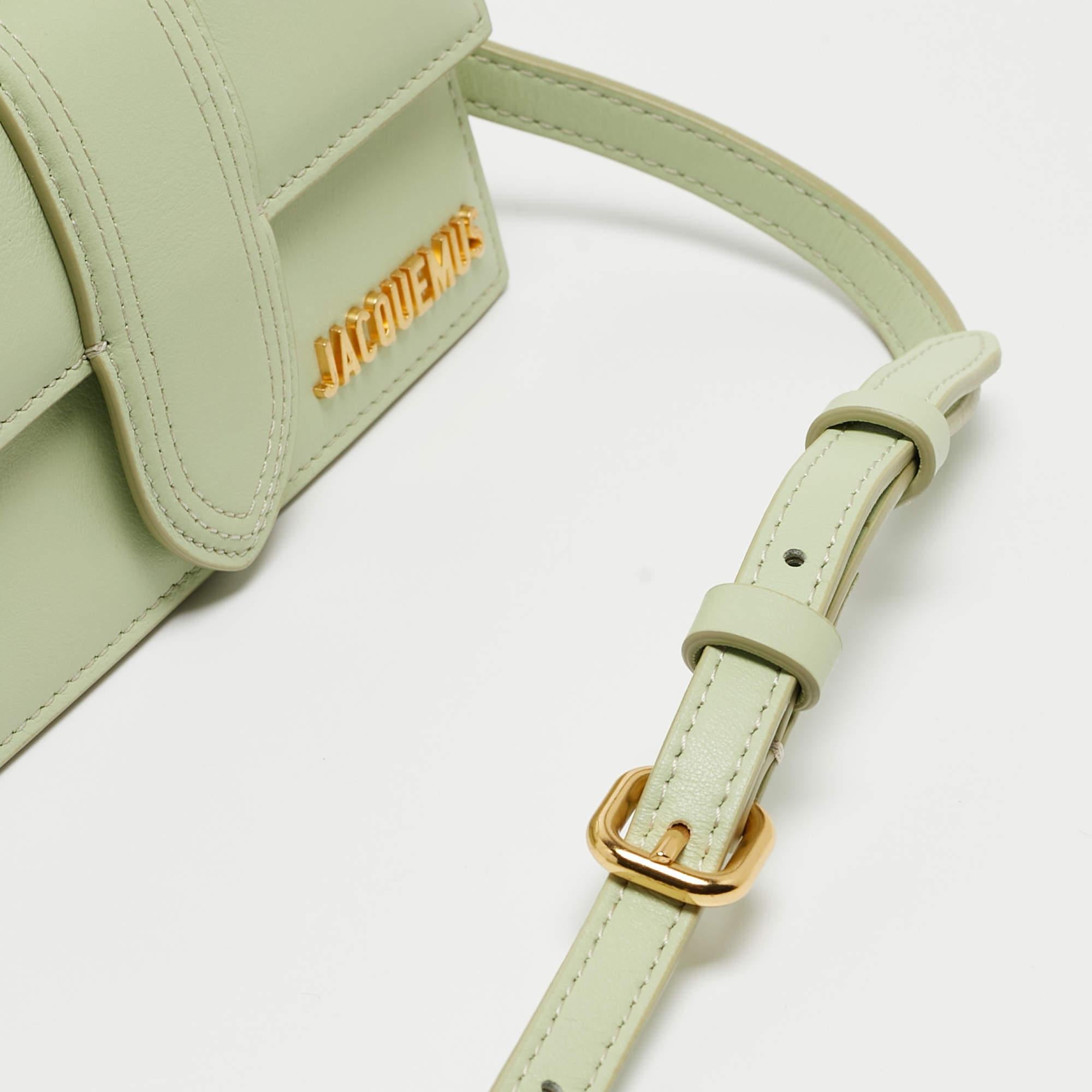 Jacquemus Pale Green Leather Le Bambino Mini Top Handle Bag. 1