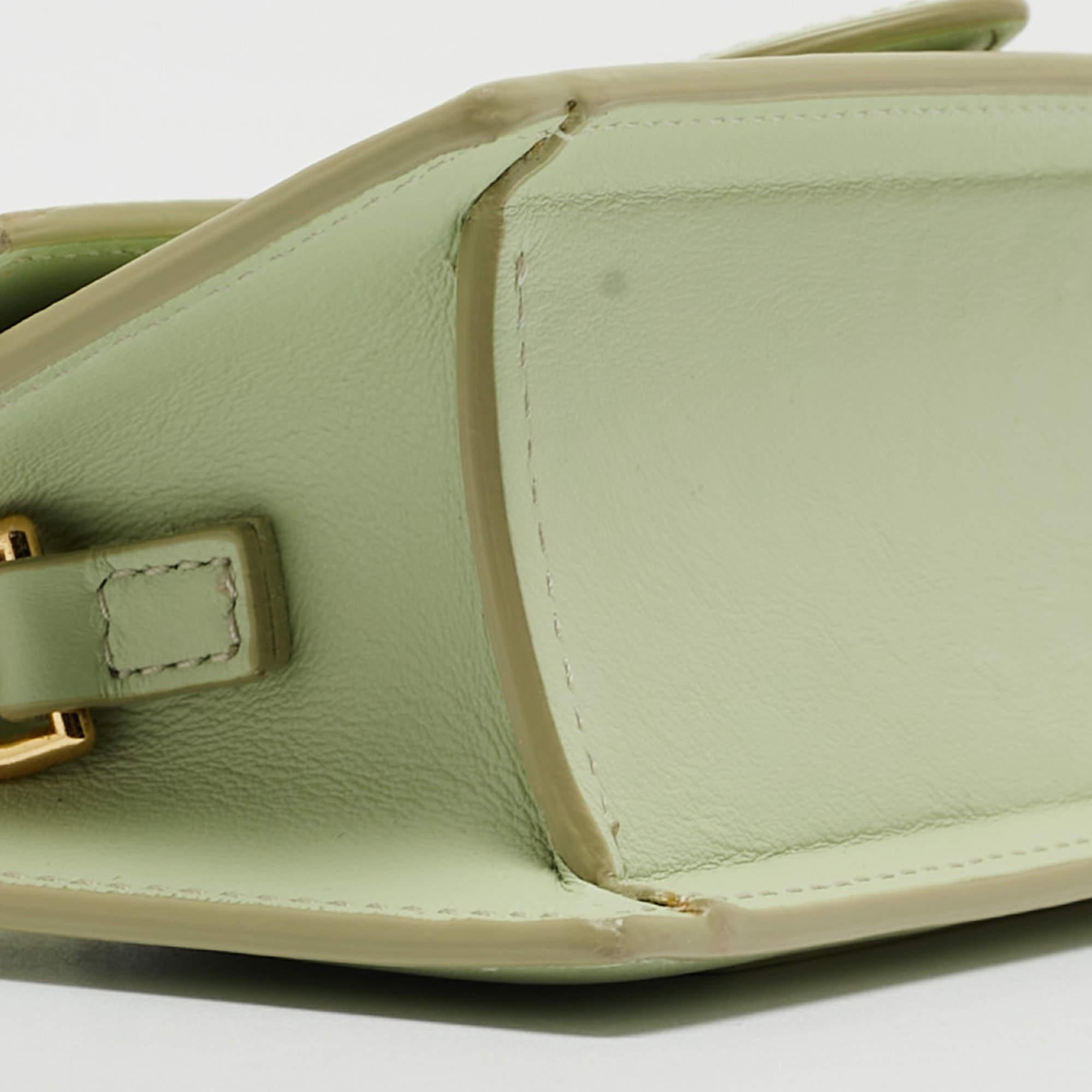 Jacquemus Pale Green Leather Le Bambino Mini Top Handle Bag. 4