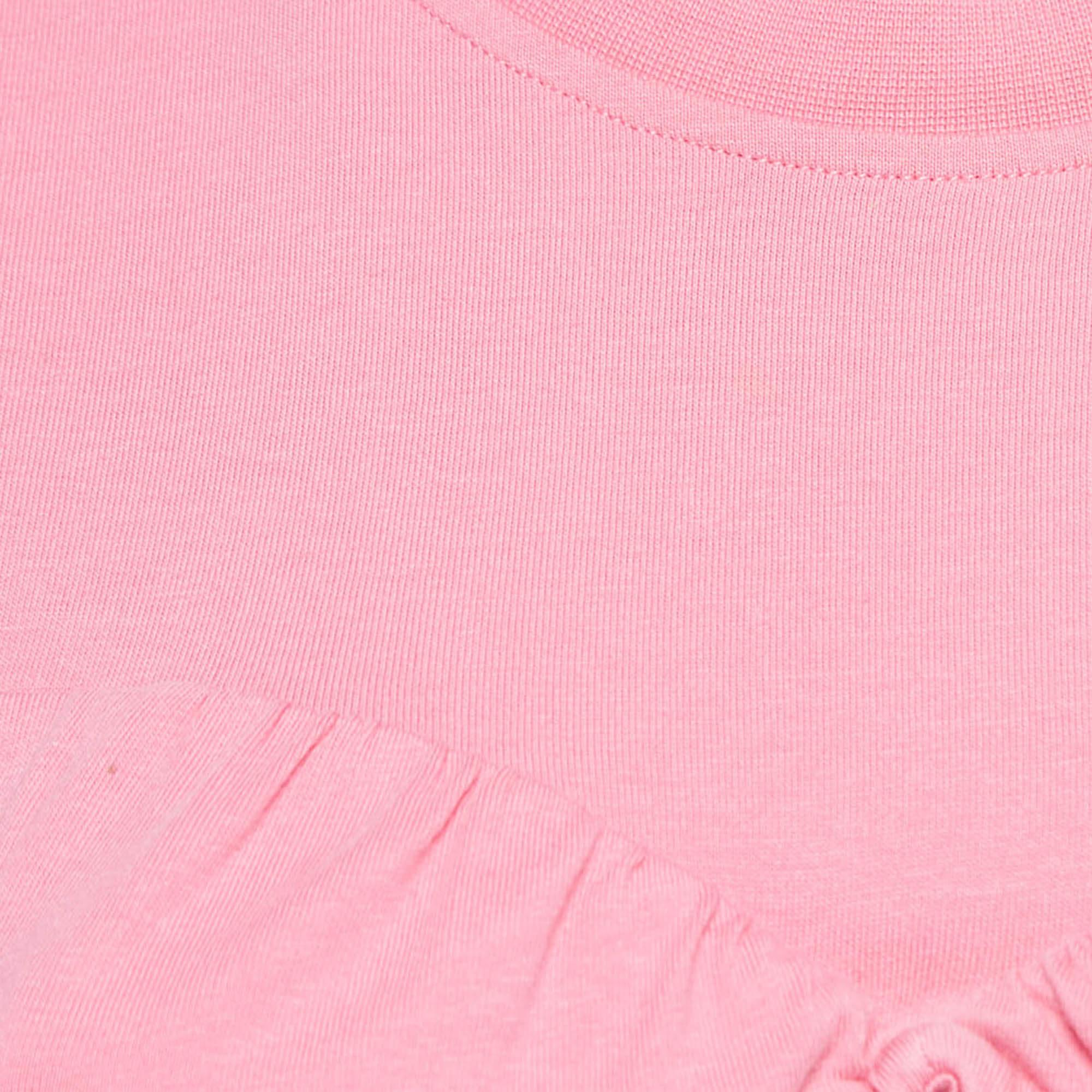 Jacquemus Pink Cotton Knit Underwired Lace-Up Baci Crop Top XS In Good Condition For Sale In Dubai, Al Qouz 2