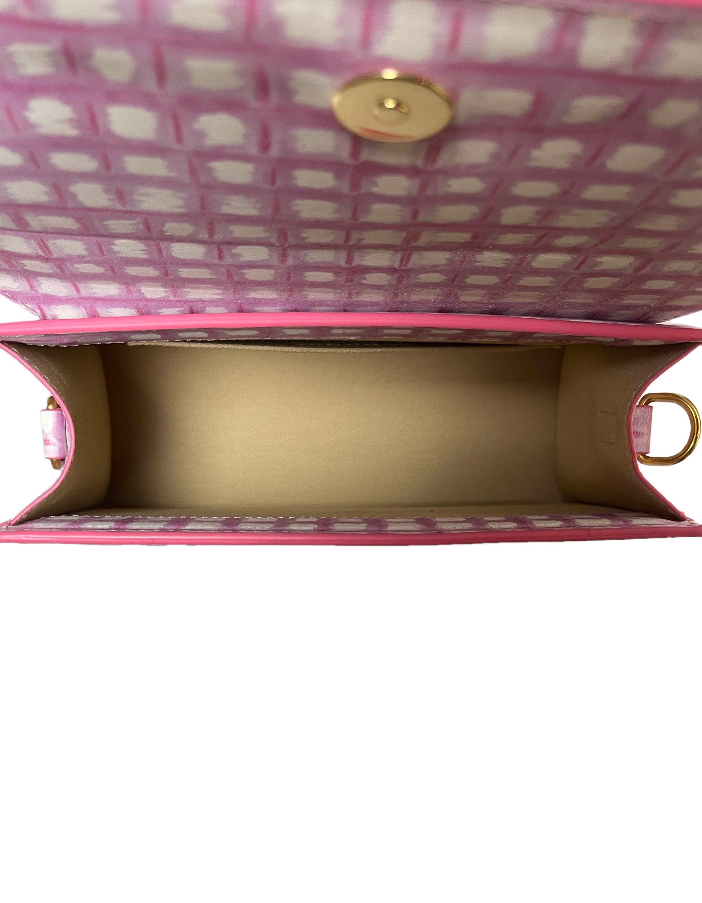JACQUEMUS Sac fourre-tout Le Grand Chiquito en vichy rose avec bandoulière en option 1