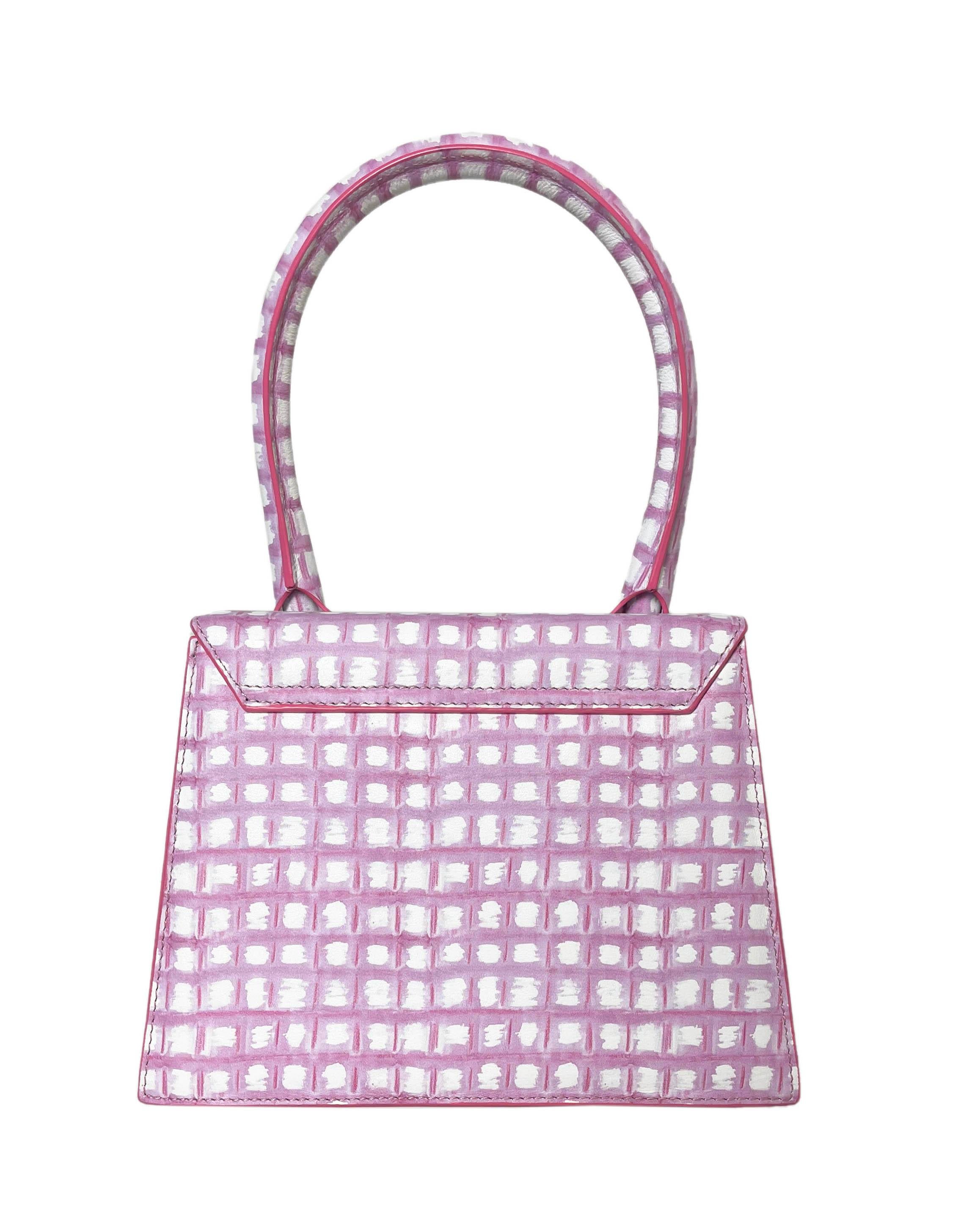 pink gingham purse