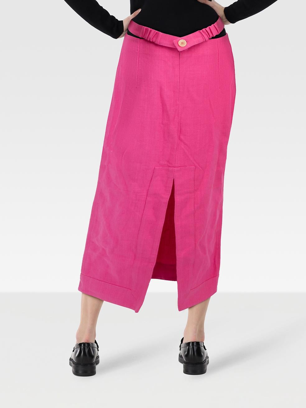 CONDITION ist nie getragen, mit Tags. Keine sichtbaren Abnutzungserscheinungen am Rock sind bei diesem neuen Jacquemus Designer-Wiederverkaufsartikel zu erkennen.
 

 Einzelheiten
 

 

 Rosa
 

 Viskose
 

 Rock
 

 Midi
 

 Ausgeschnittenes