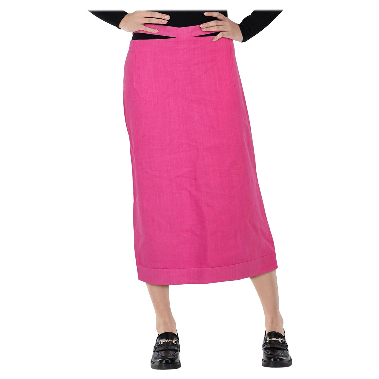 Jacquemus Pink La Jupe Valerie Cutout Midi Skirt Size M