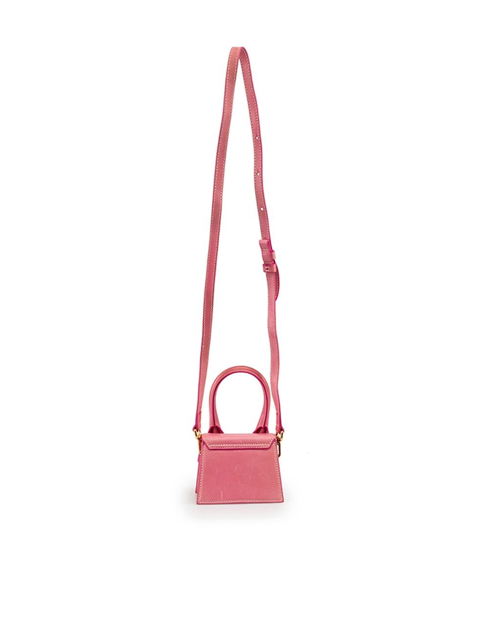 Jacquemus Pink Leather Le Chiquito Mini Bag In Excellent Condition In London, GB