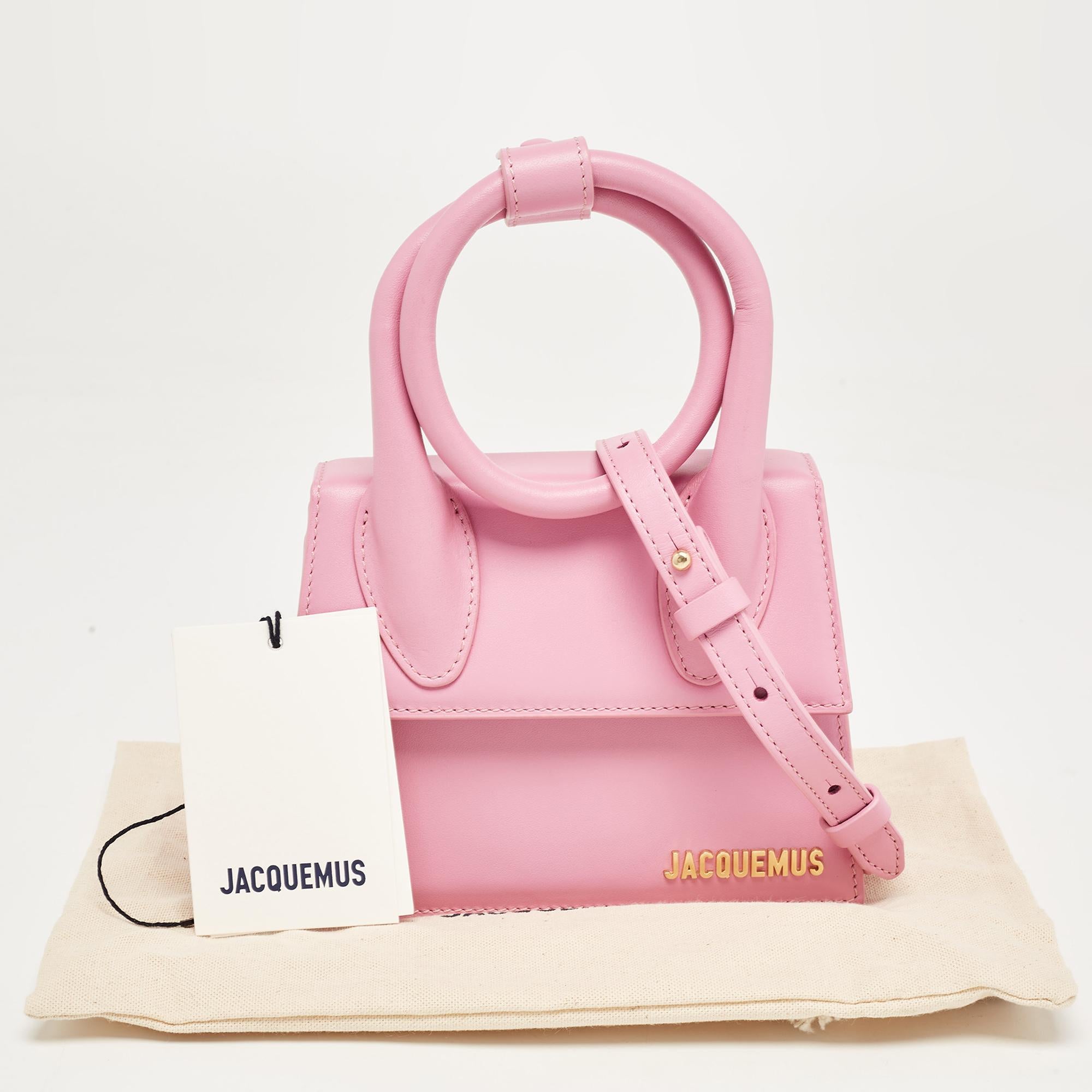 Jacquemus Pink Leather Le Chiquito Noeud Top Handle Bag 5