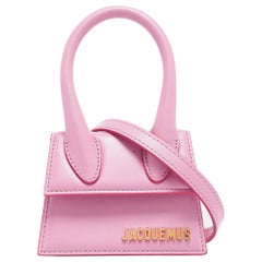 Jacquemus Pink Leather Mini Le Chiquito Top Handle Bag