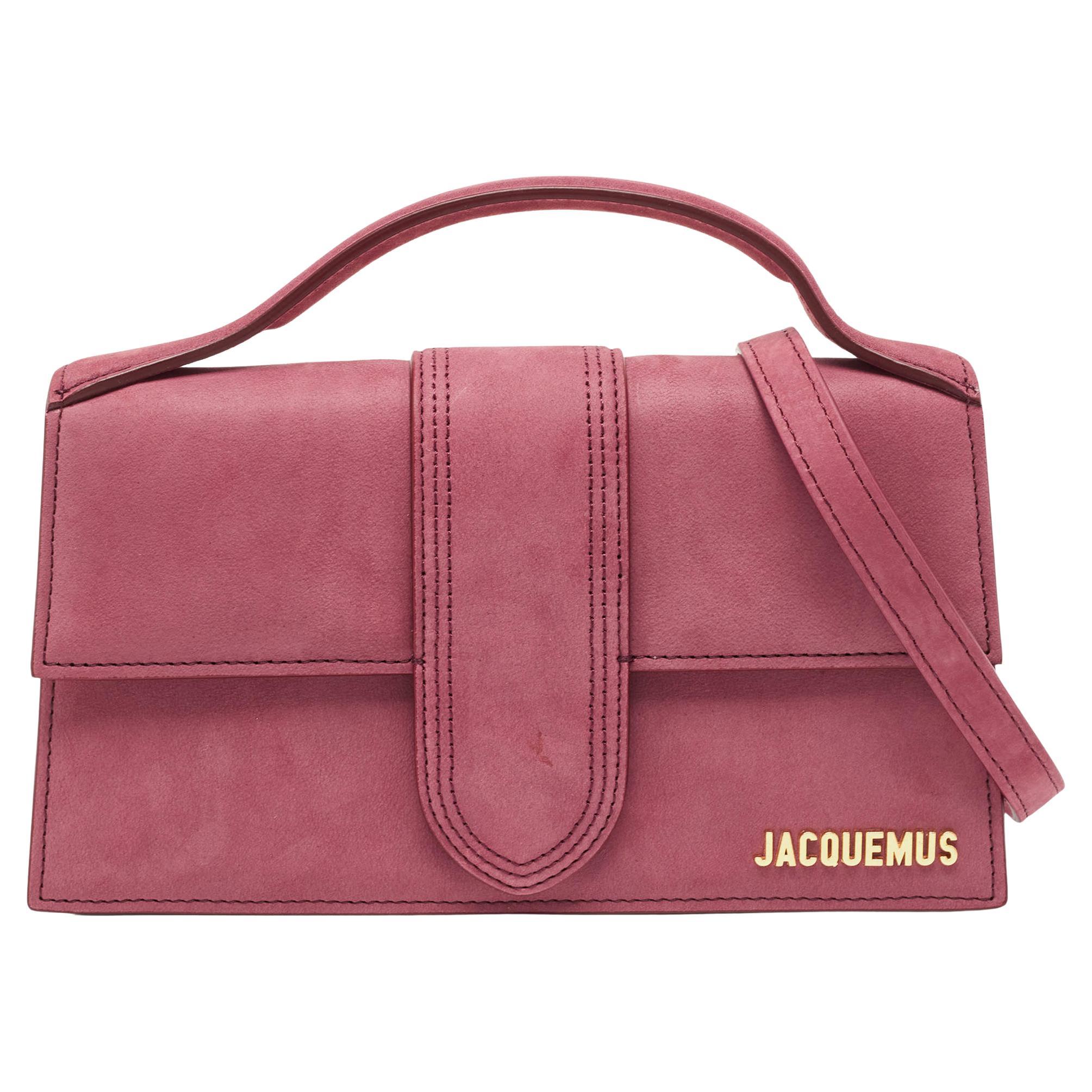 Jacquemus Pink Nubuck Le Grand Bambino Top Handle Bag