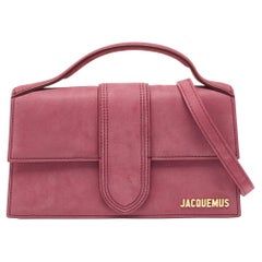 Used Jacquemus Pink Nubuck Le Grand Bambino Top Handle Bag