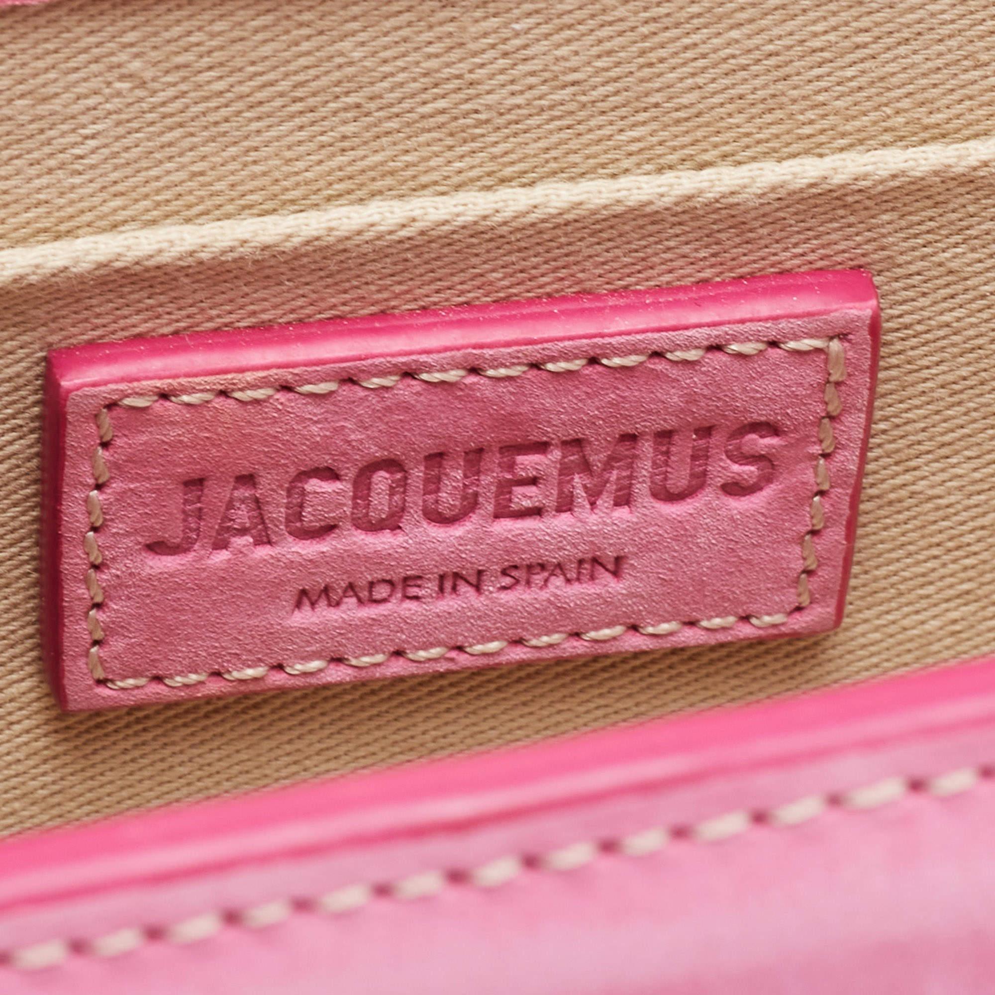 Jacquemus Pink Nubuck Leather Le Chiquito Noeud Top Handle Bag 13