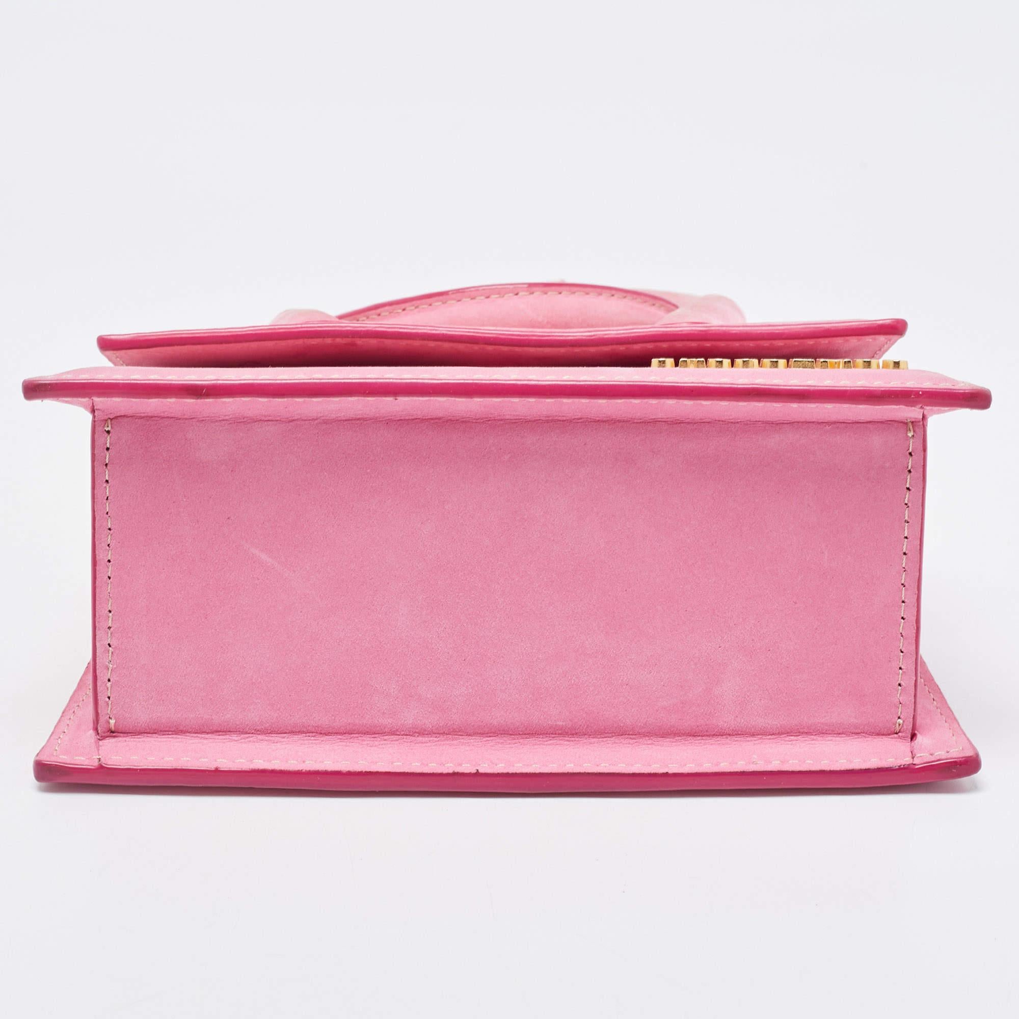 Jacquemus Pink Nubuck Leather Le Chiquito Noeud Top Handle Bag 1