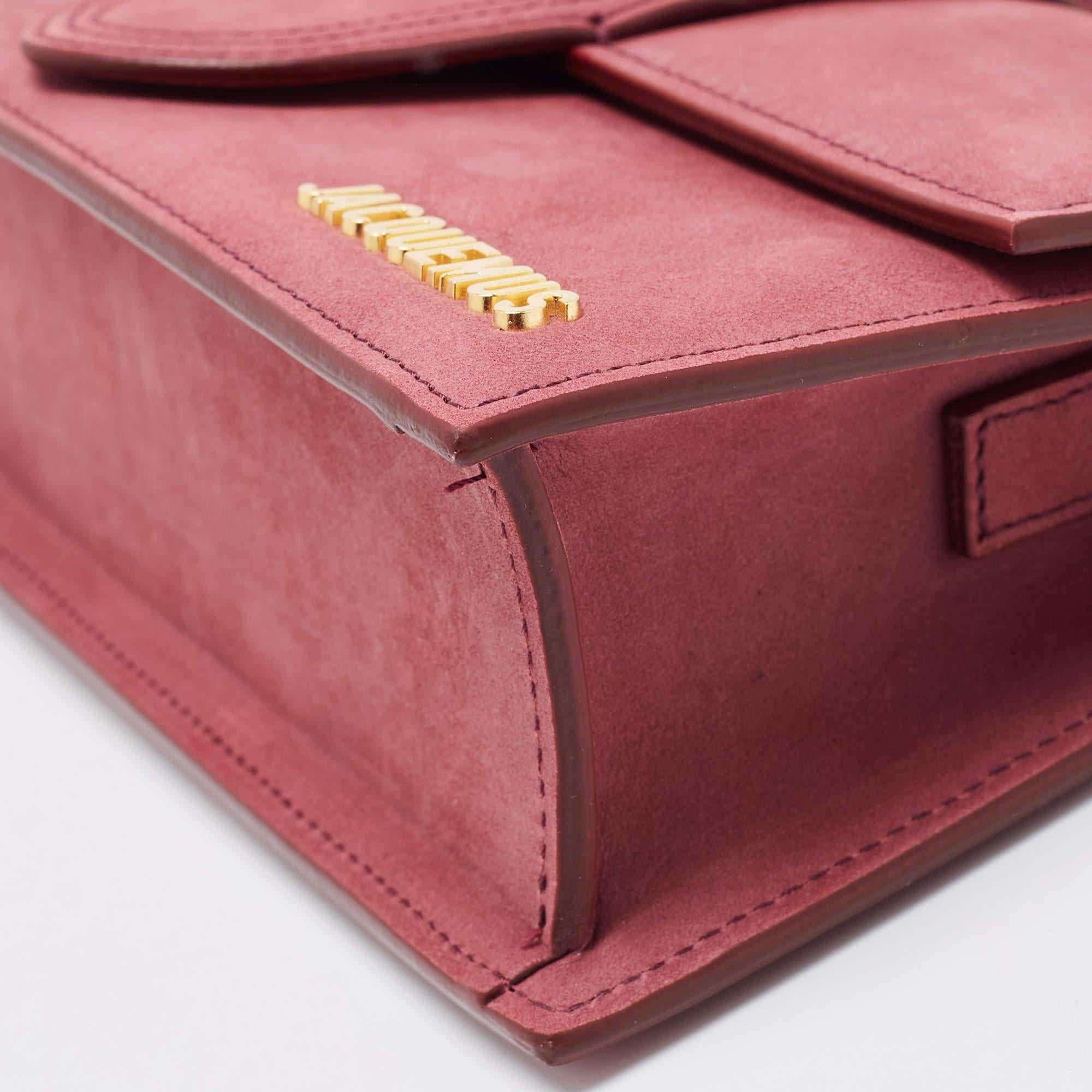 Jacquemus Pink Nubuck Leather Le Grand Bambino Top Handle Bag 6