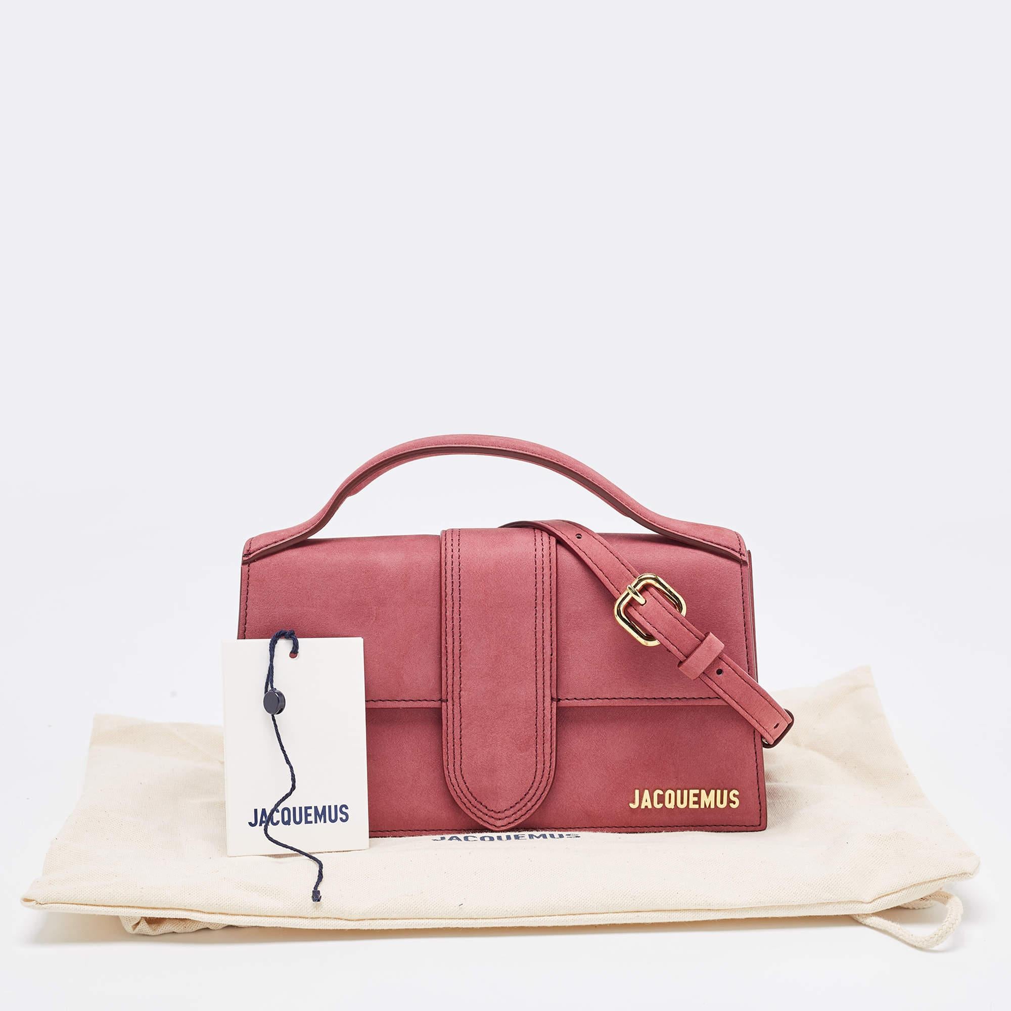Jacquemus Pink Nubuck Leather Le Grand Bambino Top Handle Bag 9
