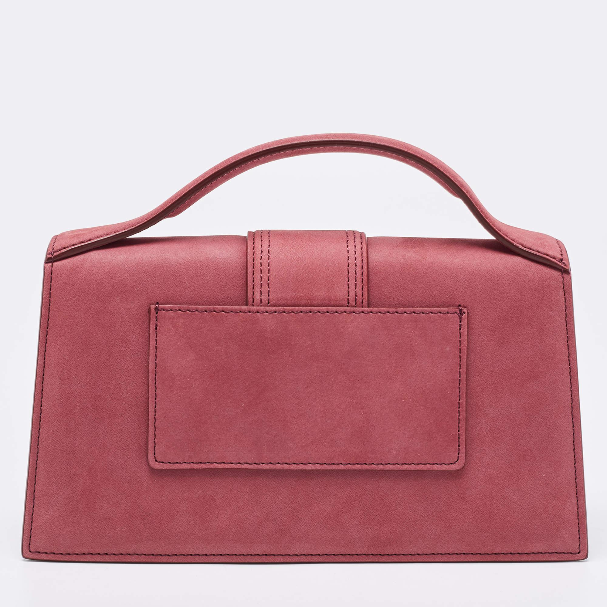 Jacquemus Pink Nubuck Leather Le Grand Bambino Top Handle Bag 5