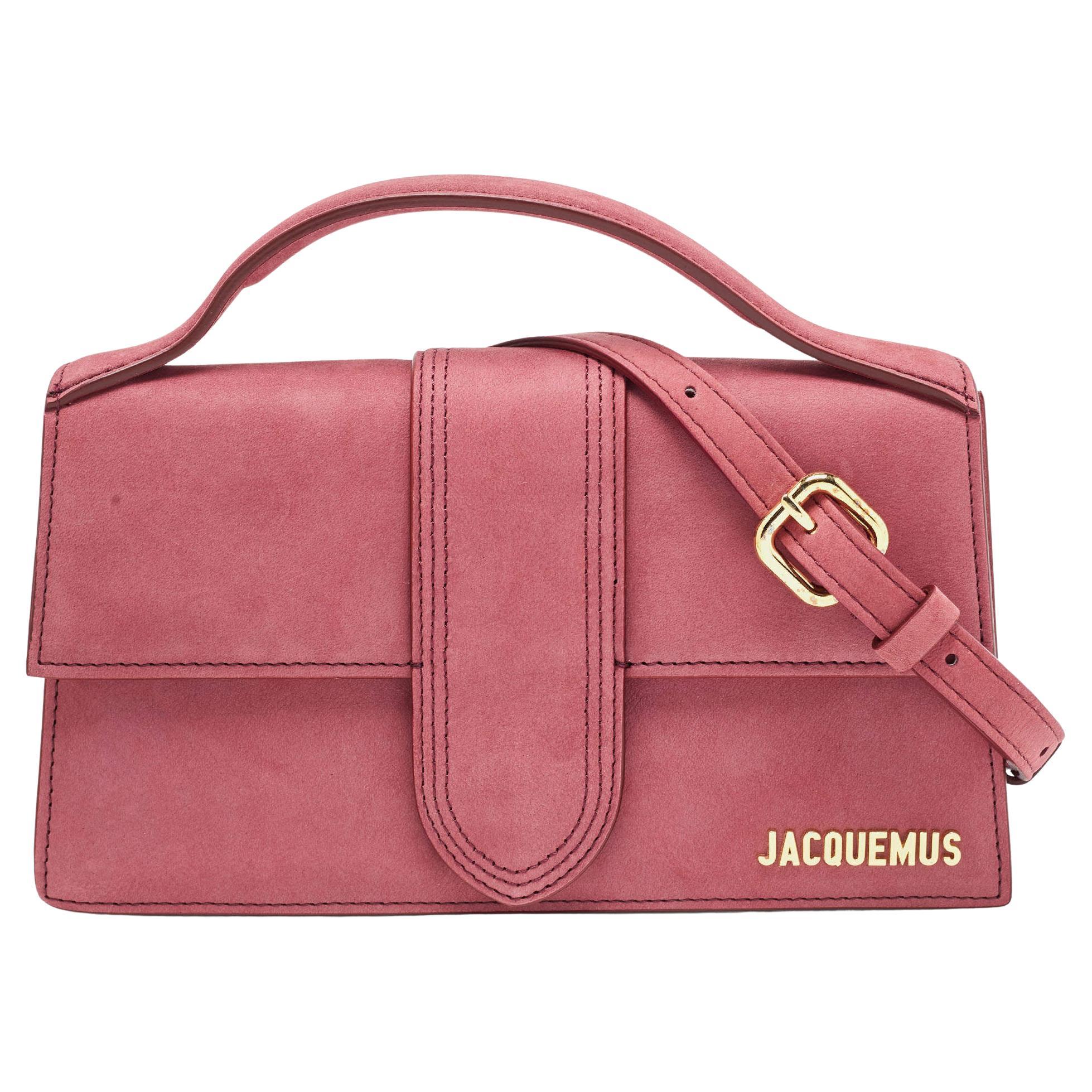 Jacquemus Pink Nubuck Leather Le Grand Bambino Top Handle Bag
