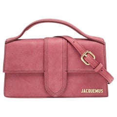 Used Jacquemus Pink Nubuck Leather Le Grand Bambino Top Handle Bag