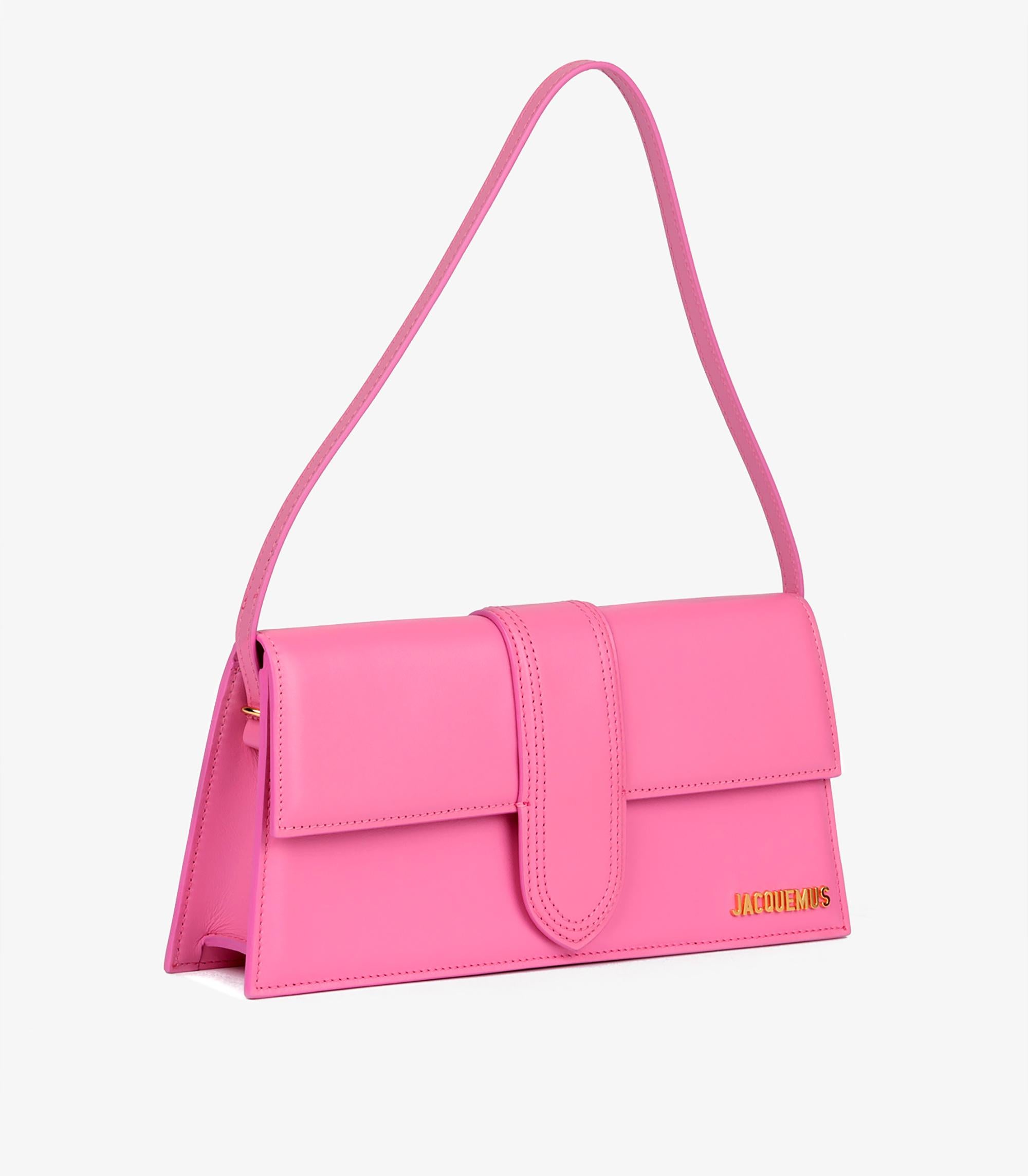 Jacquemus Pink Smooth Calfskin Leather Le Bambino Long In New Condition For Sale In Bishop's Stortford, Hertfordshire