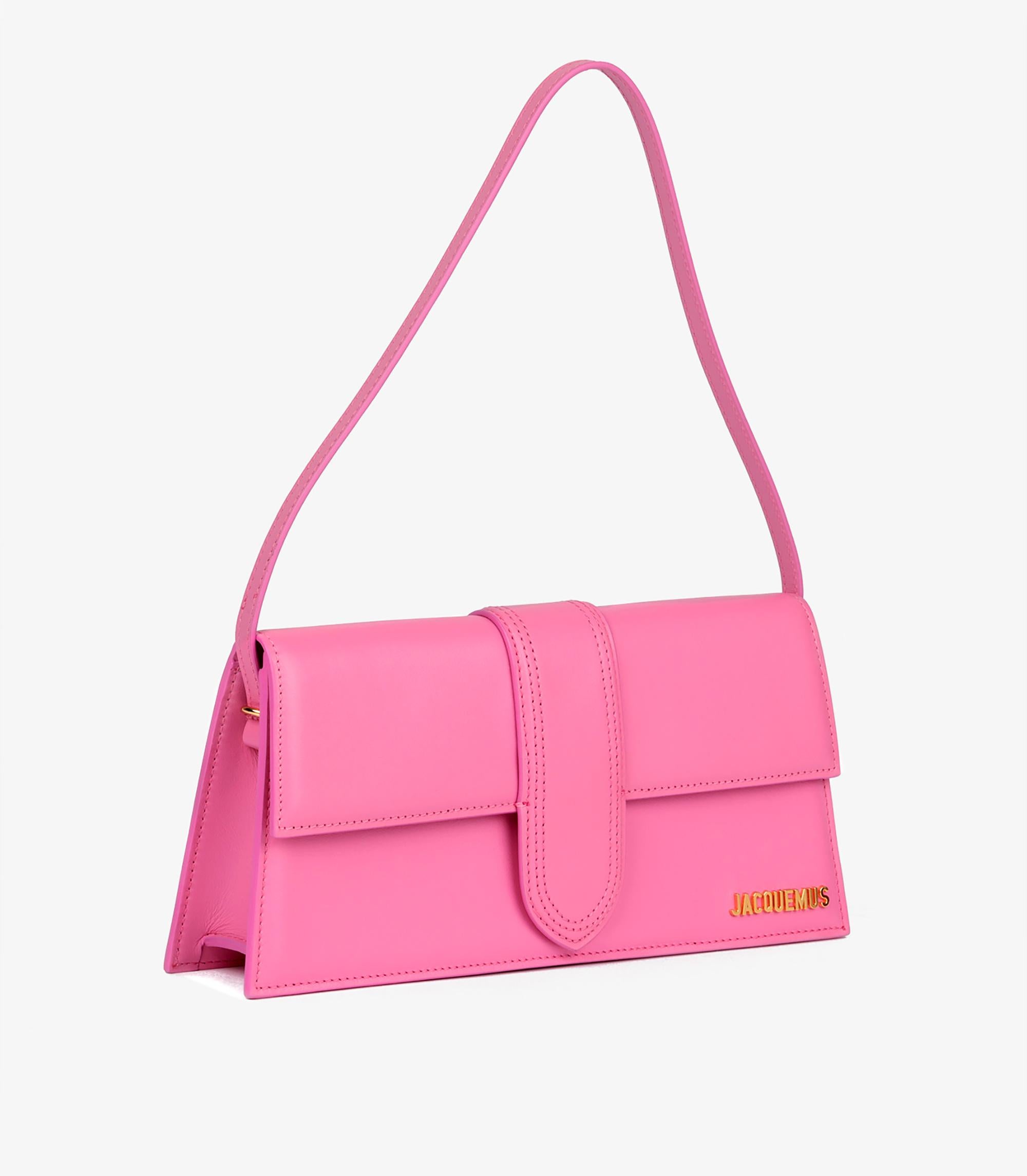 Jacquemus Pink Smooth Calfskin Leather Le Bambino Long Rosa en venta